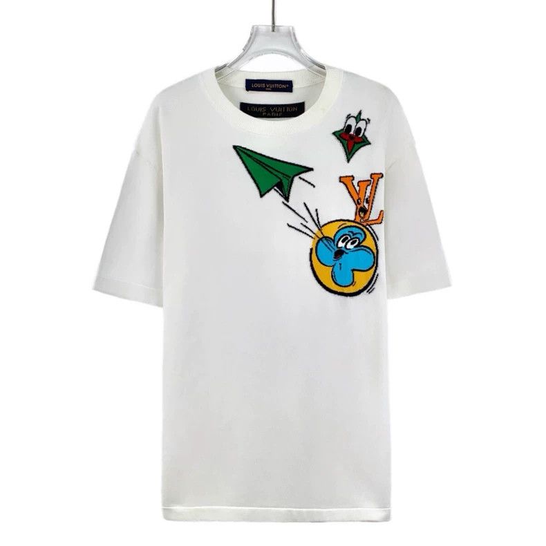 Louis Vuitton Louis Vuitton White Paper Plane Graphic T-shirt Size US S / EU 44-46 / 1 - 1 Thumbnail