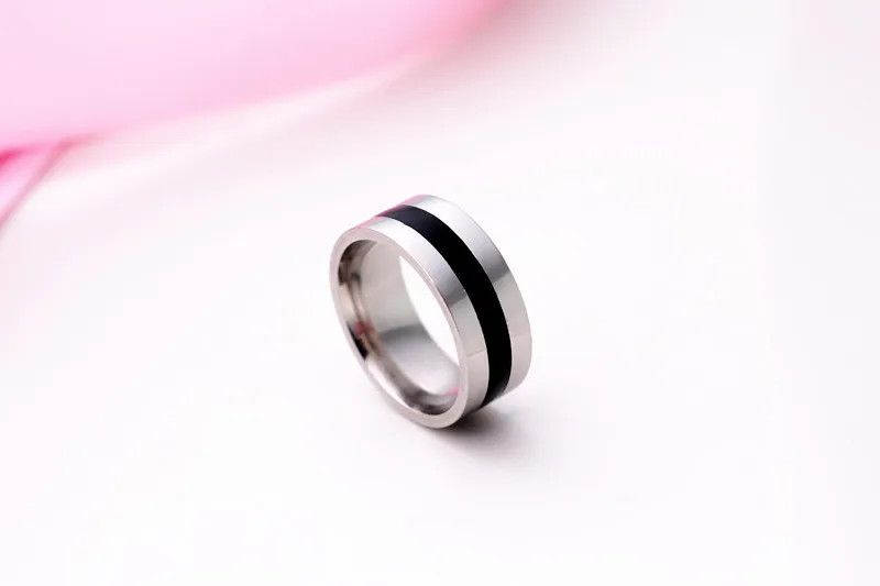 Handmade 8mm Titanium Steel Ring Size ONE SIZE - 2 Thumbnail