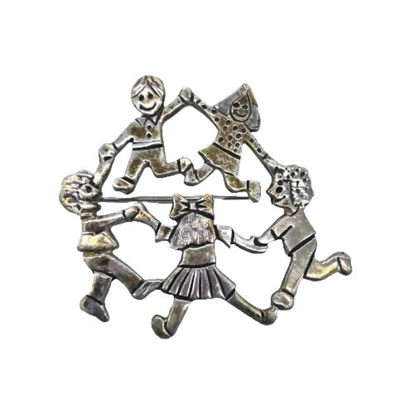 Other Vintage EFS Sterling Silver 925 Circle Of Kids Children Size ONE SIZE - 1 Thumbnail