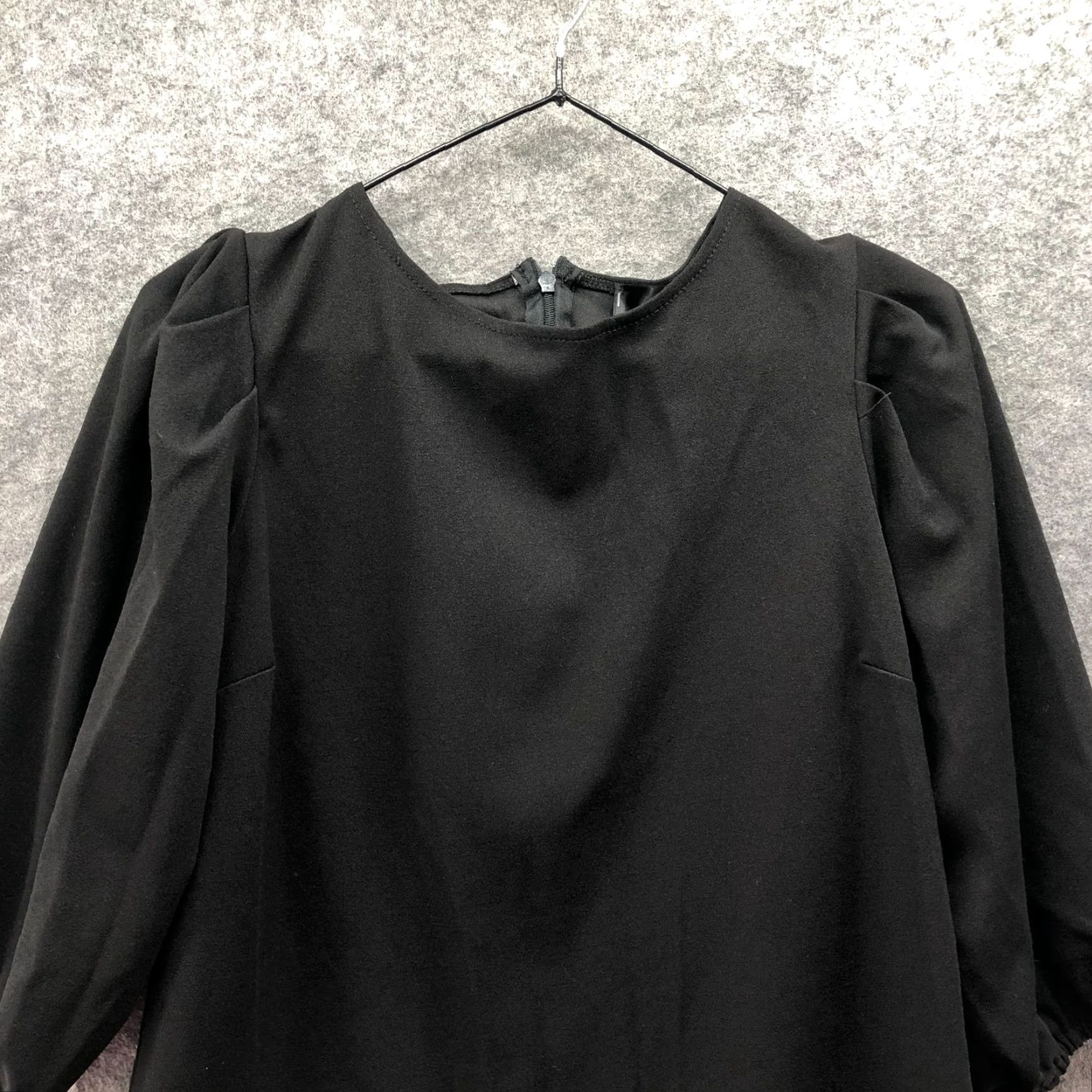 AQUA Aqua Black Formal Dress M 3/4 Puff Sleeve Mini Peplum Cocktail Party Dress Women Stylish Size M / US 6-8 / IT 42-44 - 4 Thumbnail