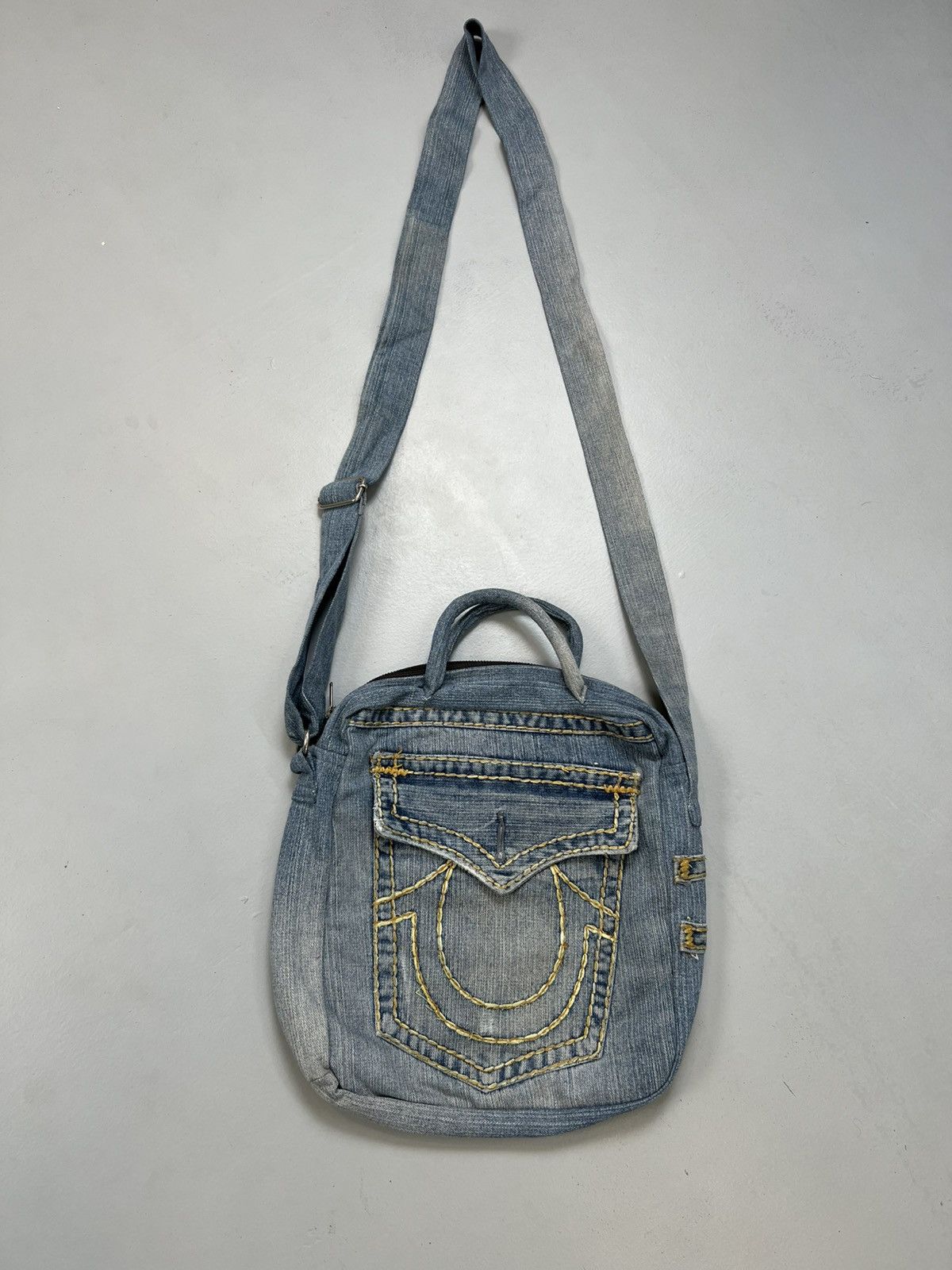 True Religion 10f1 true religion denim upcycle made side bag Size ONE SIZE - 1 Thumbnail