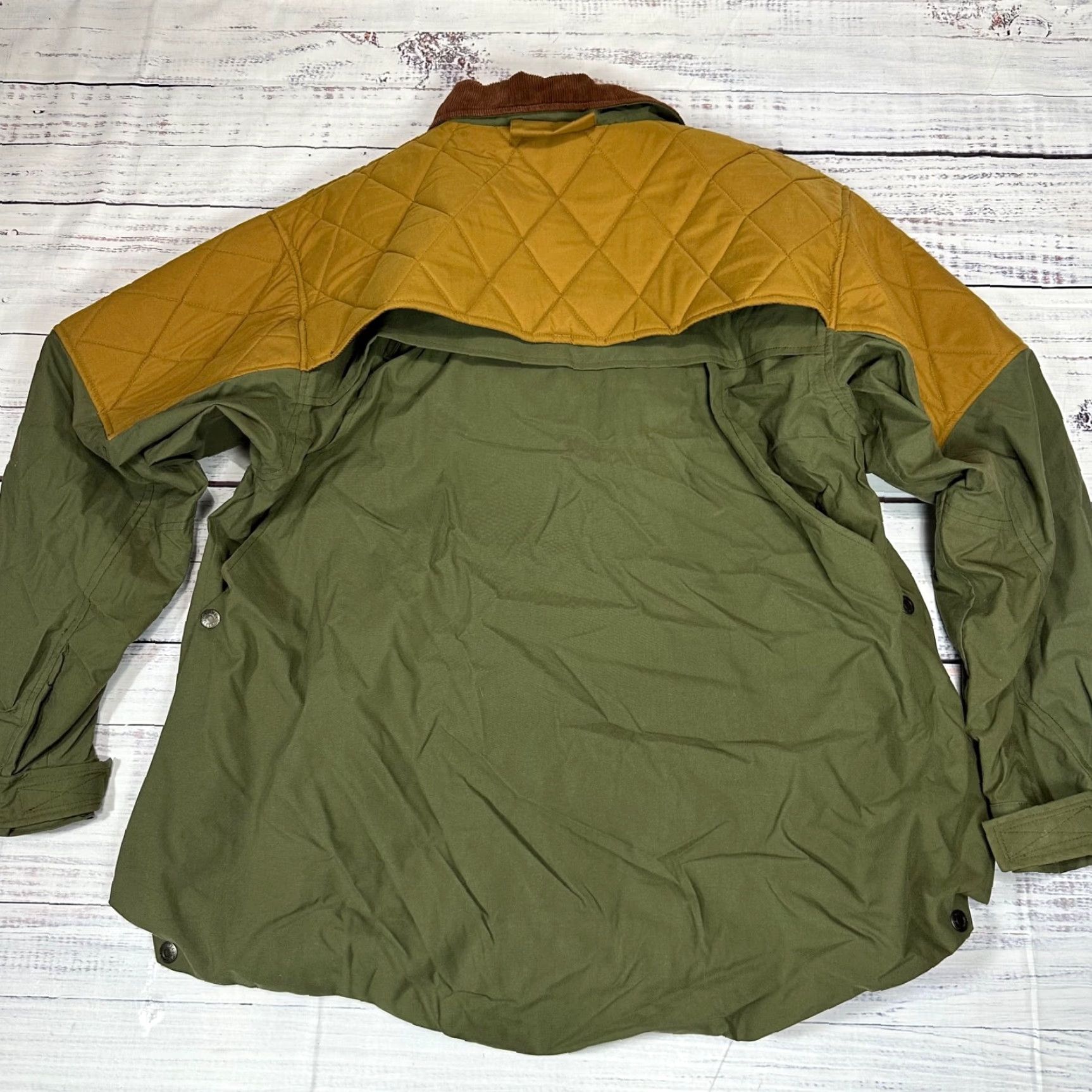 Vintage Field & Stream Men Jacket XL Green Beige Waterproof Windbreaker Zip Up Size US XL / EU 56 / 4 - 4 Thumbnail