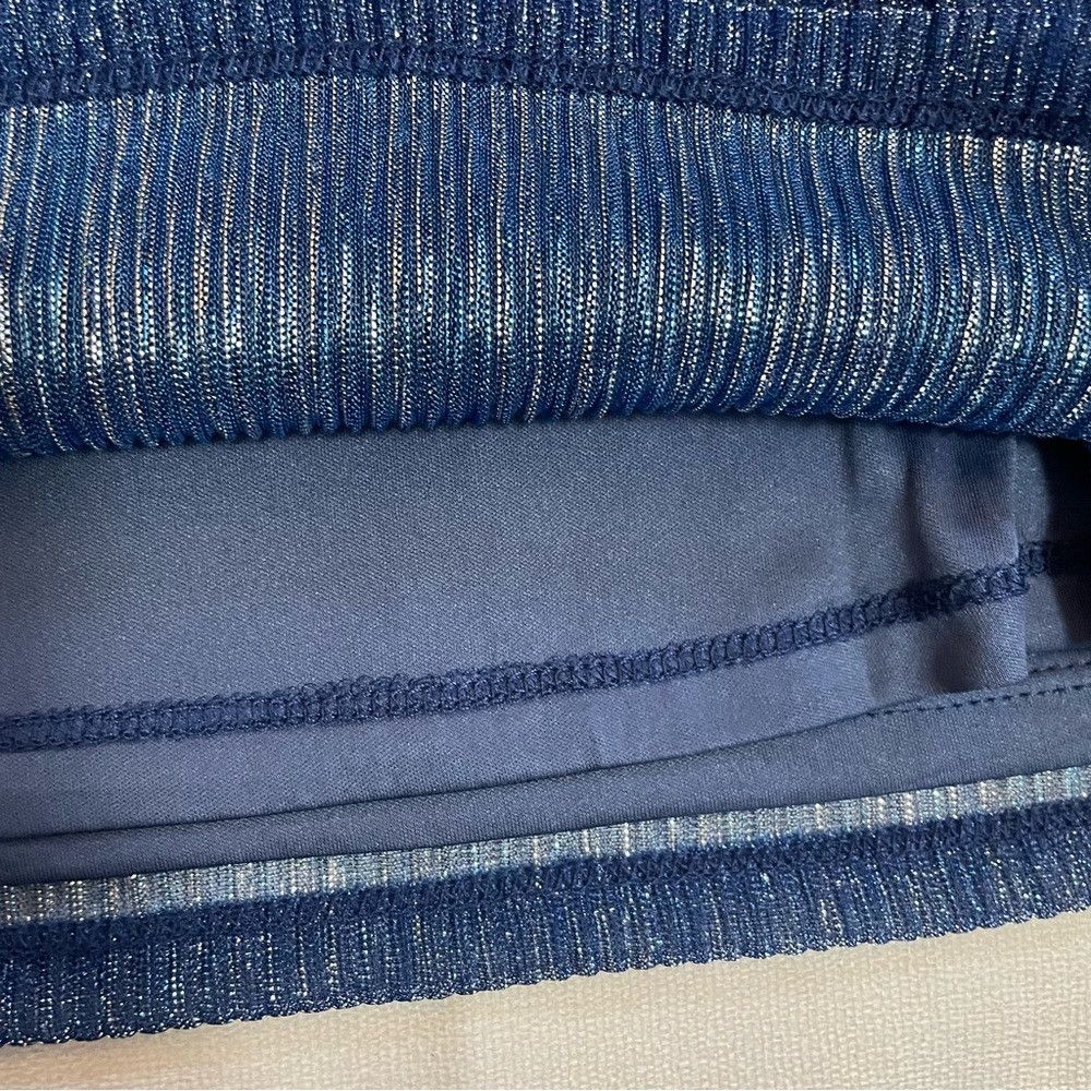 Other NWT New Cable & Gauge Blue Metallic Long Sleeve Tie Neck Bl Size XS / US 0-2 / IT 36-38 - 9 Thumbnail