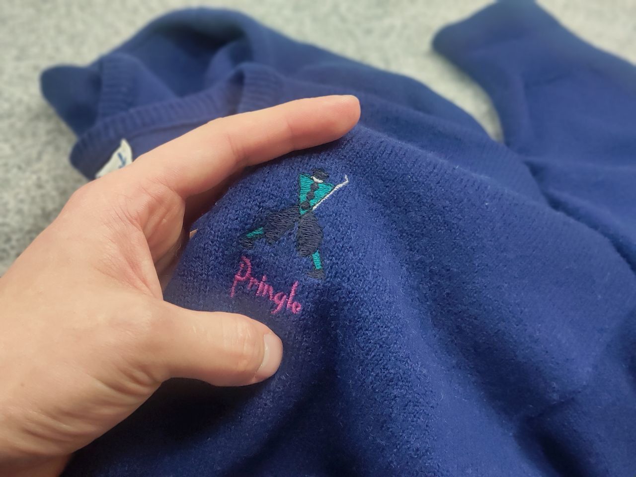 Pringle Of Scotland Vintage 80-90's Pringle Scotland Pure Wool Blue Knit Sweater Size US XL / EU 56 / 4 - 11 Thumbnail