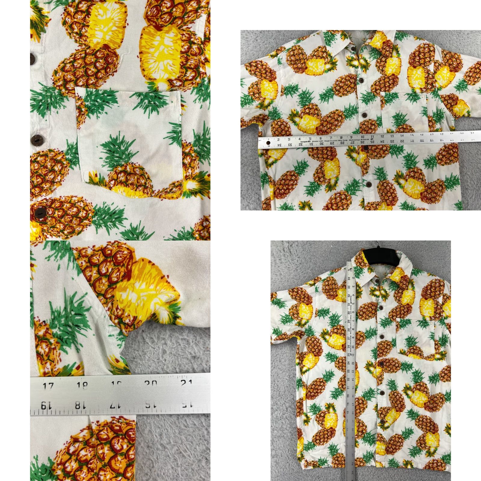 Vintage VINTAGE Hawiian Shirt Mens Small White Pineapple All Over Print Button Up 100% Cotton Size US S / EU 44-46 / 1 - 8 Thumbnail