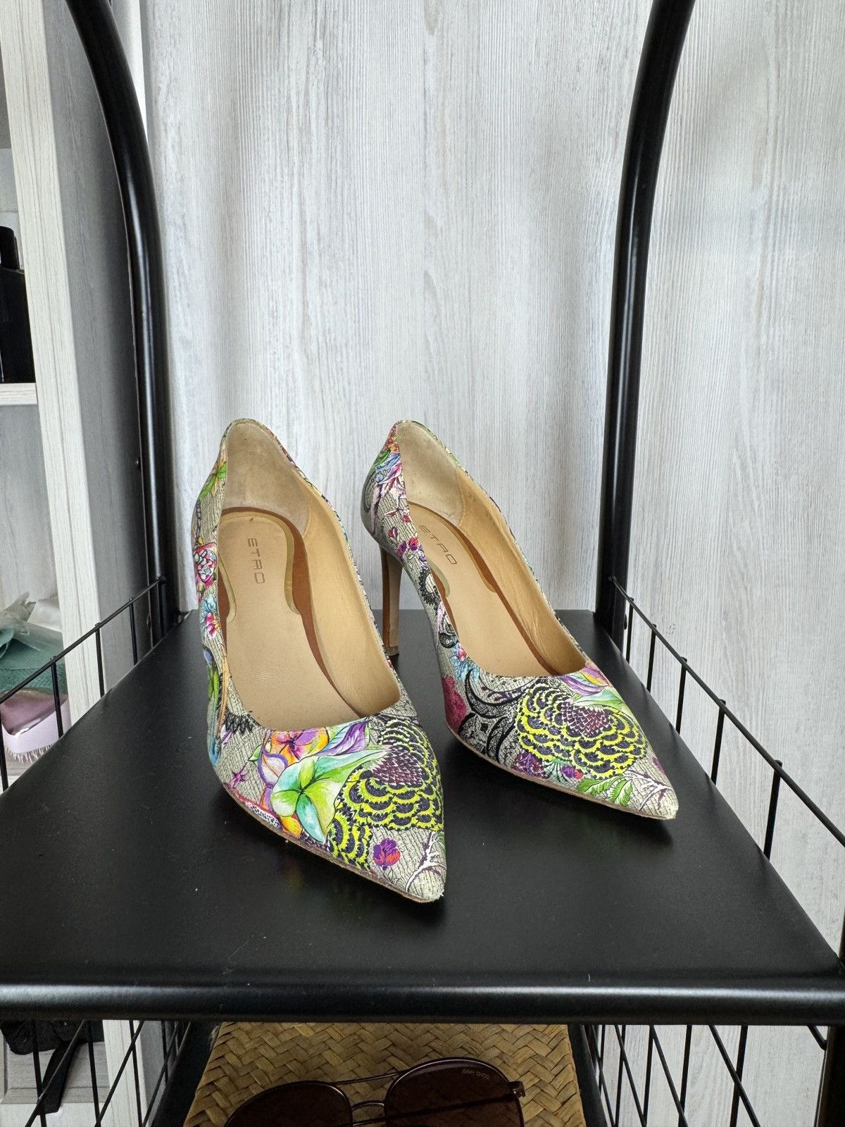 Etro ETRO made in Italy flower floral pattern multicolor heels Size US 7 / IT 37 - 7 Thumbnail