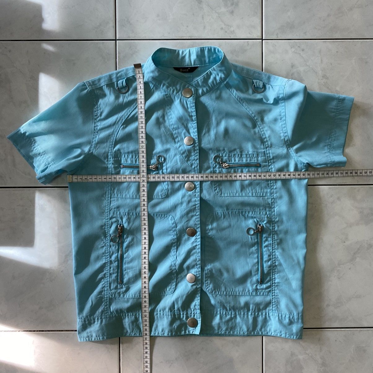 Japanese Brand Zakle Vintage Turquoise Utility Zip Shirt Archive Style 90s Size US M / EU 48-50 / 2 - 16 Thumbnail
