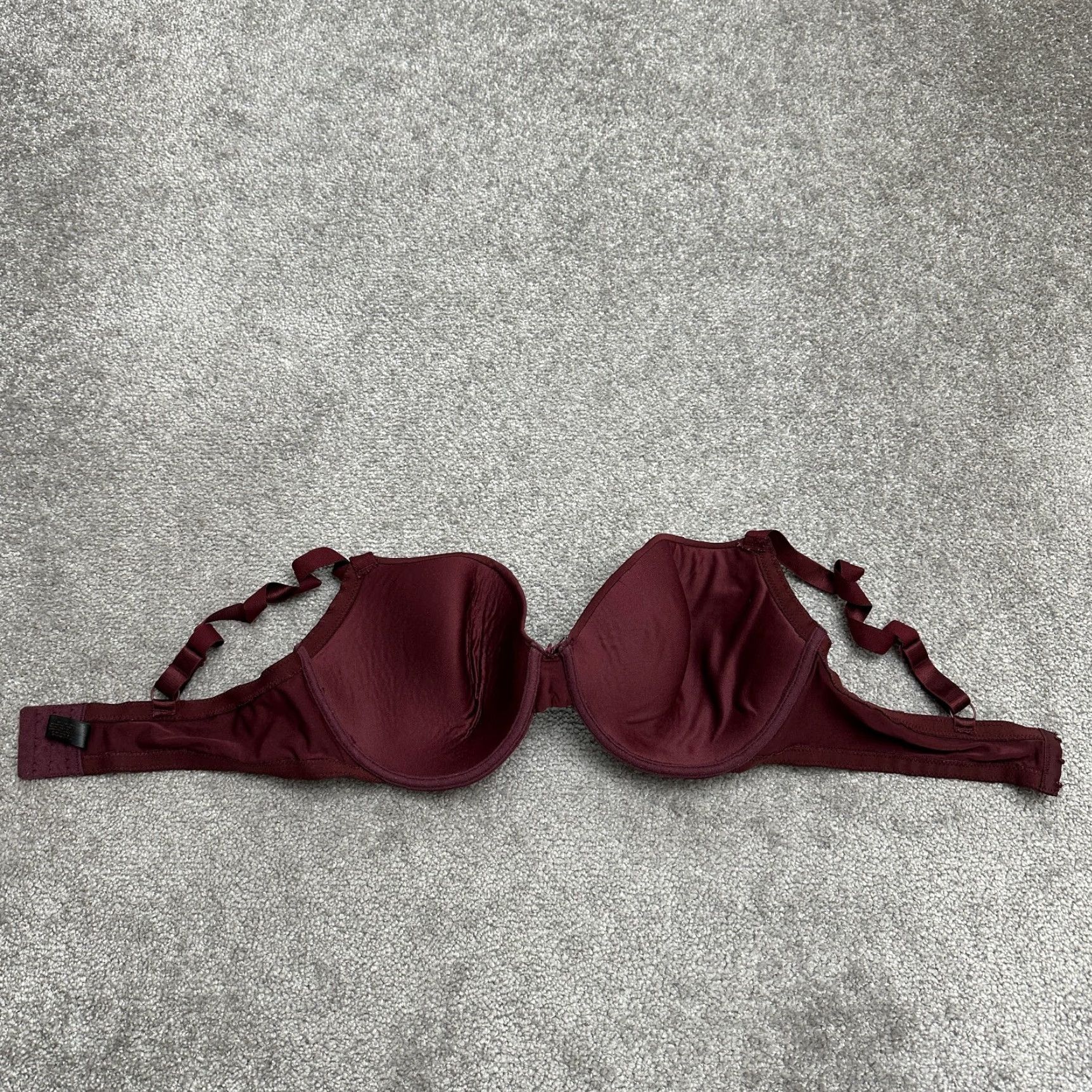 Vintage VINTAGE Prima Valentina Push Up Bra Women 38DD Maroon Padded Underwired Adjustable Strap 38DD Red Womens Bra Size ONE SIZE - 2 Thumbnail