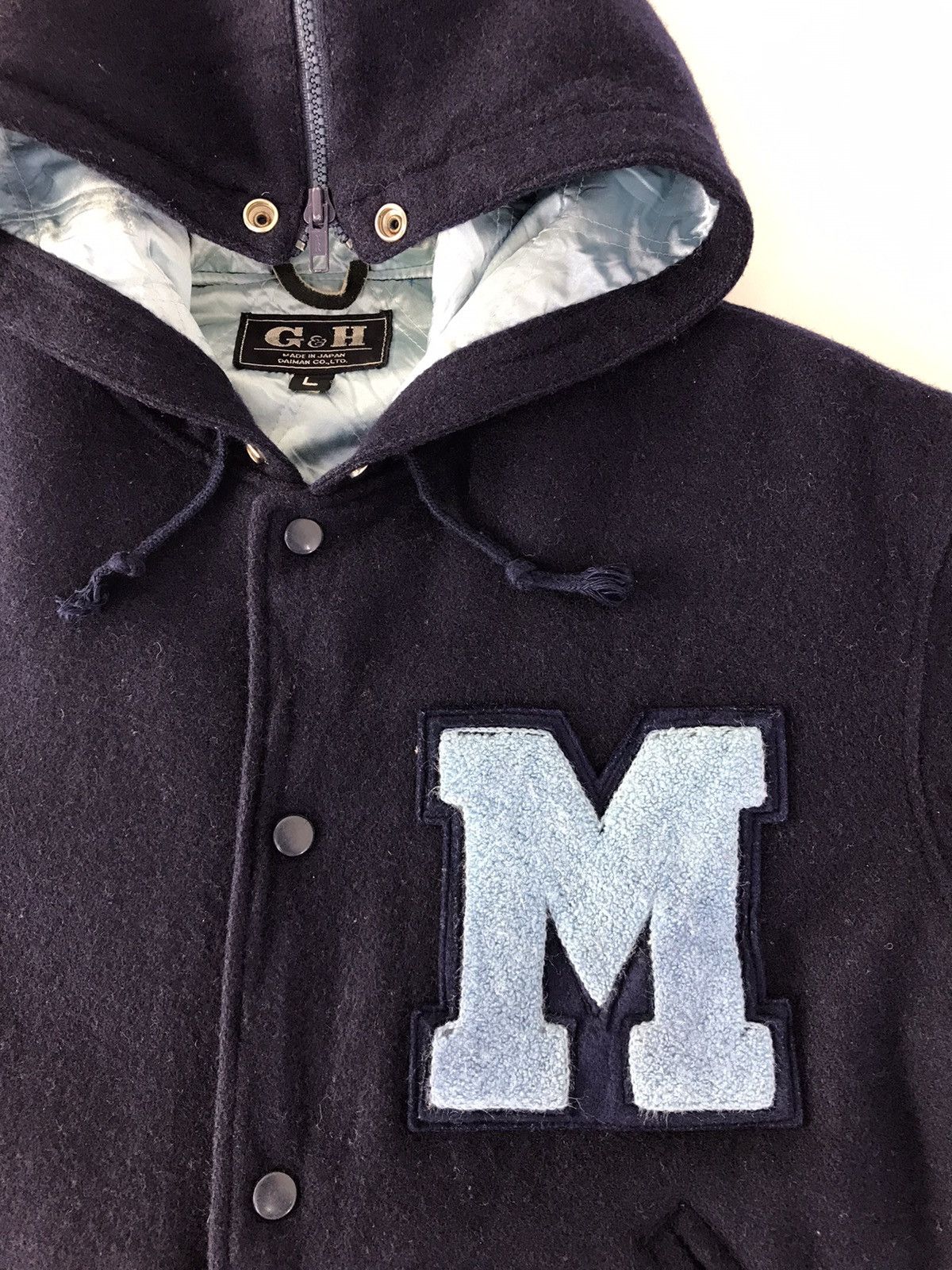 Japanese Brand × Vintage Vintage G&H Varsity Jacket Wool Big Logo(H) Hoodie Style Size US L / EU 52-54 / 3 - 4 Thumbnail