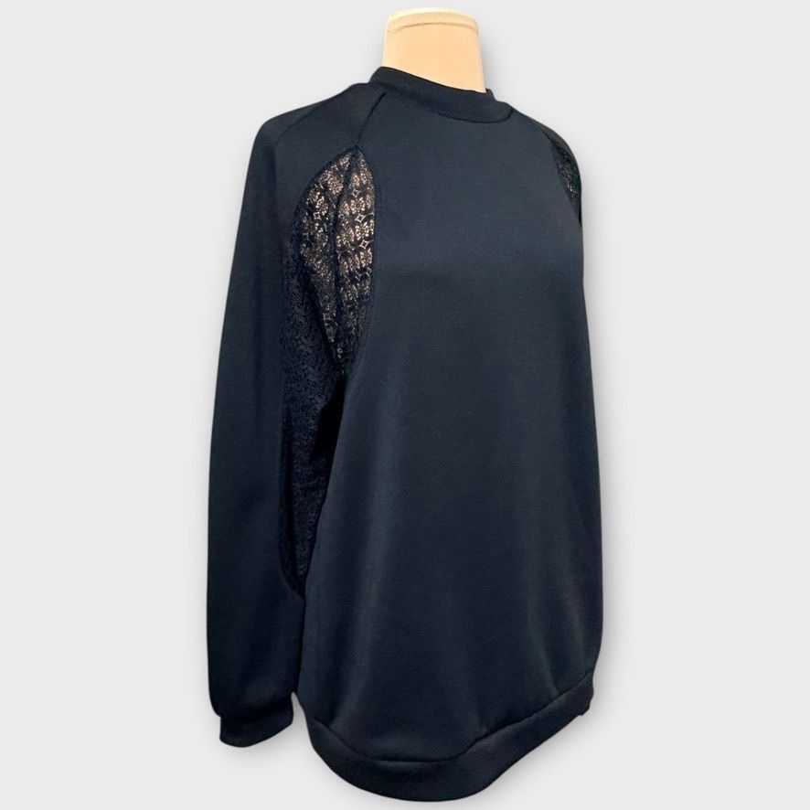 Adidas NEW Lace Oversized Pullover Adidas S Black Sheer Athleisure Size S / US 4 / IT 40 - 7 Thumbnail
