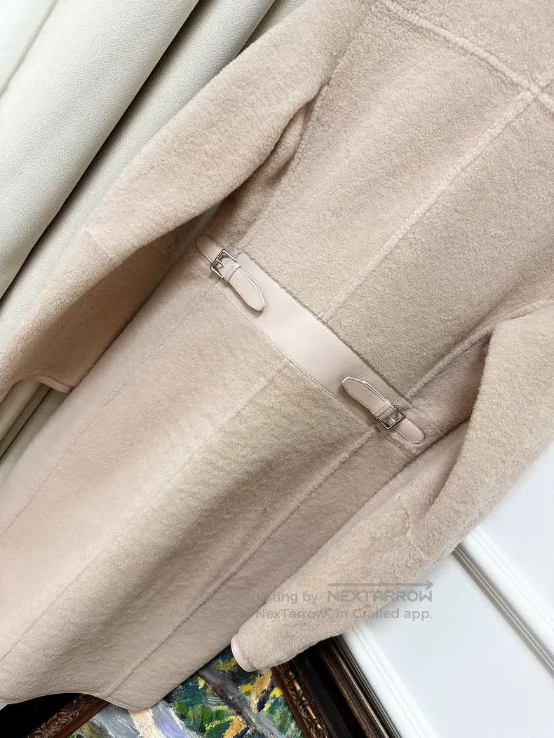 Hermes Hermes Nude Pink Apricot Full-length Fleece Coat Size XS / US 0-2 / IT 36-38 - 3 Thumbnail