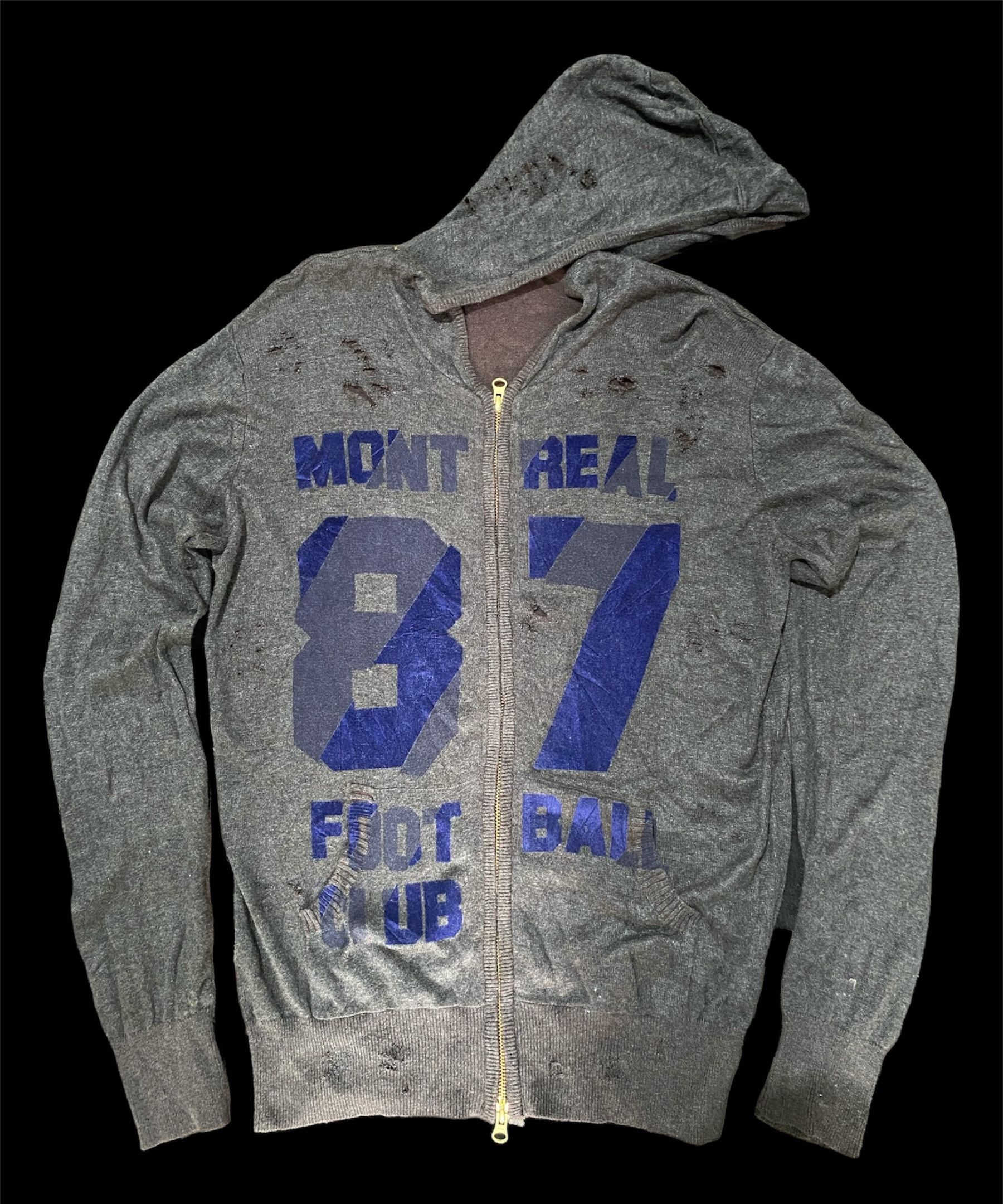 image of If Six Was Nine x Le Grande Bleu L G B Vintage Abahouse Distressed Knit Hoodie in Dark Grey (Size L