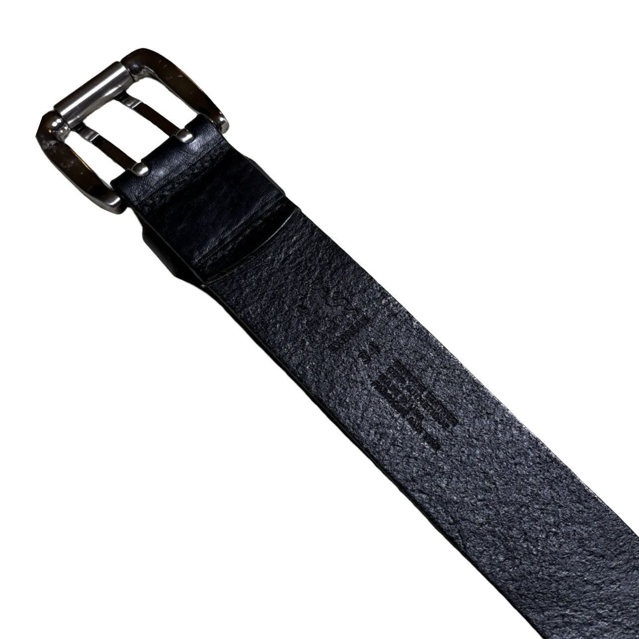 Express Vintage Express Leather Belt 34 Black Double Prong Buckle Size 34 - 4 Thumbnail