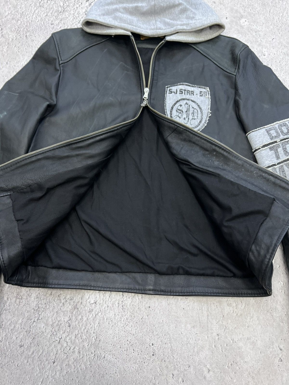 Vintage Vintage 90's 14thaddiction style Leather hood Jacket Size US M / EU 48-50 / 2 - 6 Thumbnail