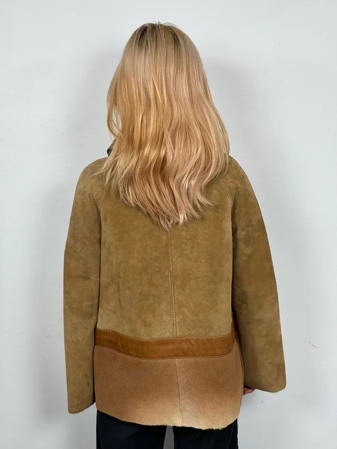 Dolce & Gabbana 2000s Dolce & Gabbana Beige & Brown Hybrid Fur Leather Jacket Size S / US 4 / IT 40 - 3 Thumbnail