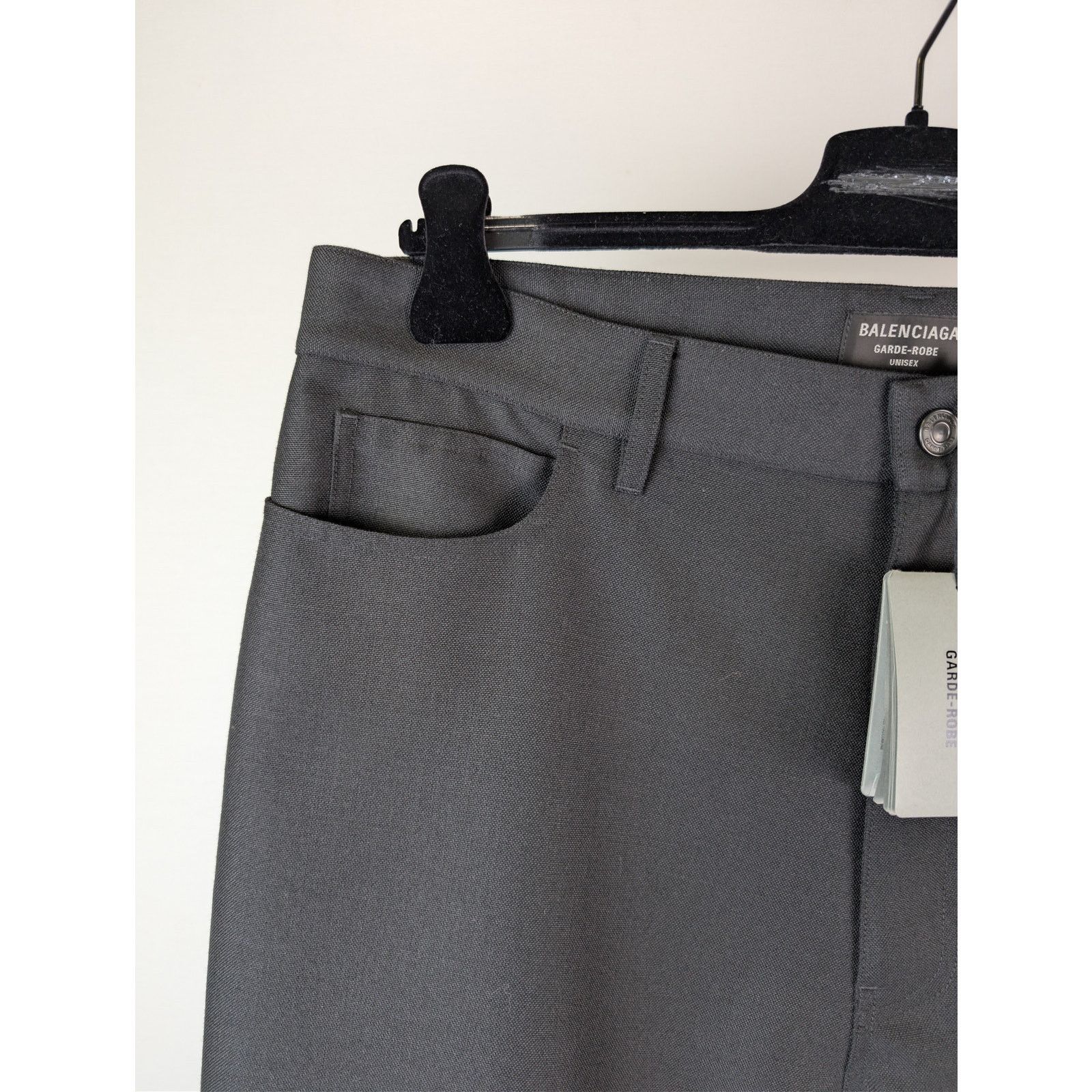 Balenciaga o1rshd1 Stretch Virgin Wool 5 Pocket Baggy Pants in Black Size US 34 / EU 50 - 6 Thumbnail