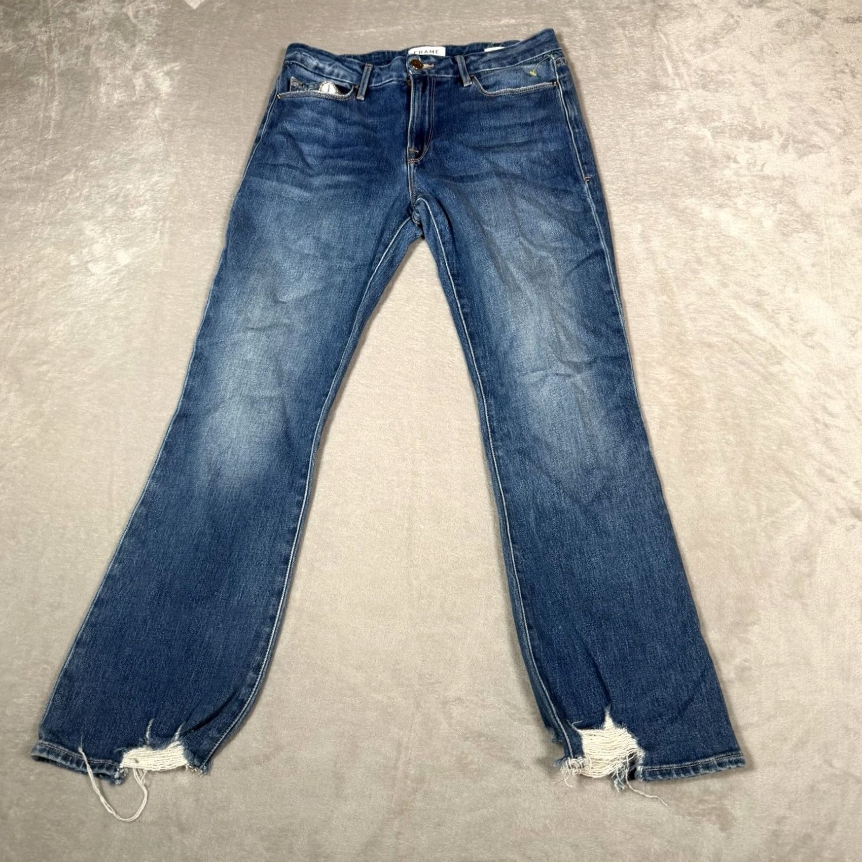 Frame FRAME Jeans Womens 27 Blue Le Crop Mini Boot Mid Rise Bootcut Stretch Denim Shirt? Size 27" / US 4 / IT 40 - 4 Thumbnail
