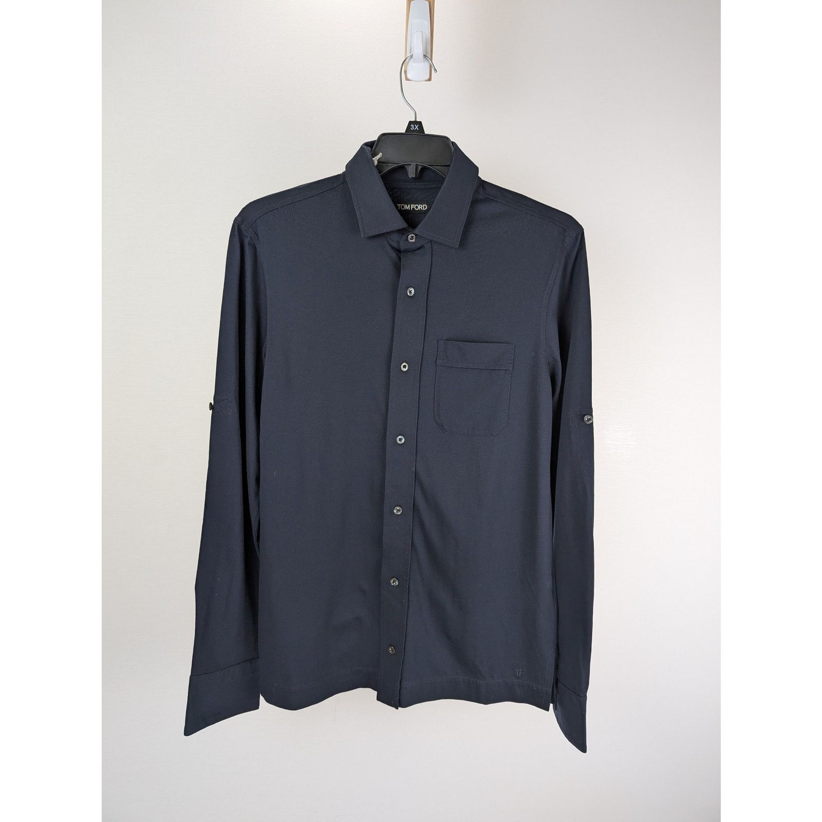 Tom Ford o1rshd1 Button up Shirt in Navy Blue Size US M / EU 48-50 / 2 - 8 Thumbnail