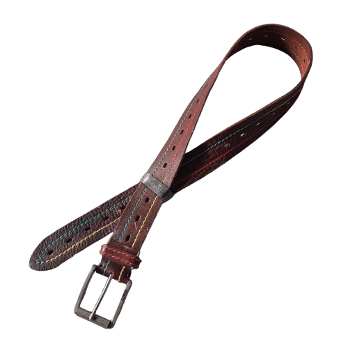 Japanese Brand ☄️ Edwin jeans rainbow stitching craft leather belt Size ONE SIZE - 1 Thumbnail