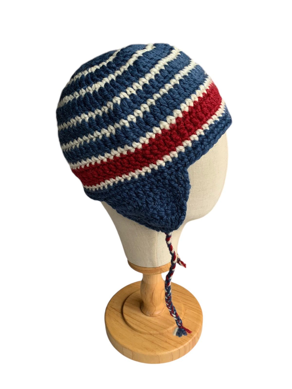Japanese Brand × Kapital × Vintage Knitted crochet Earflap Rare Design Beanie Hats Size ONE SIZE - 2 Thumbnail