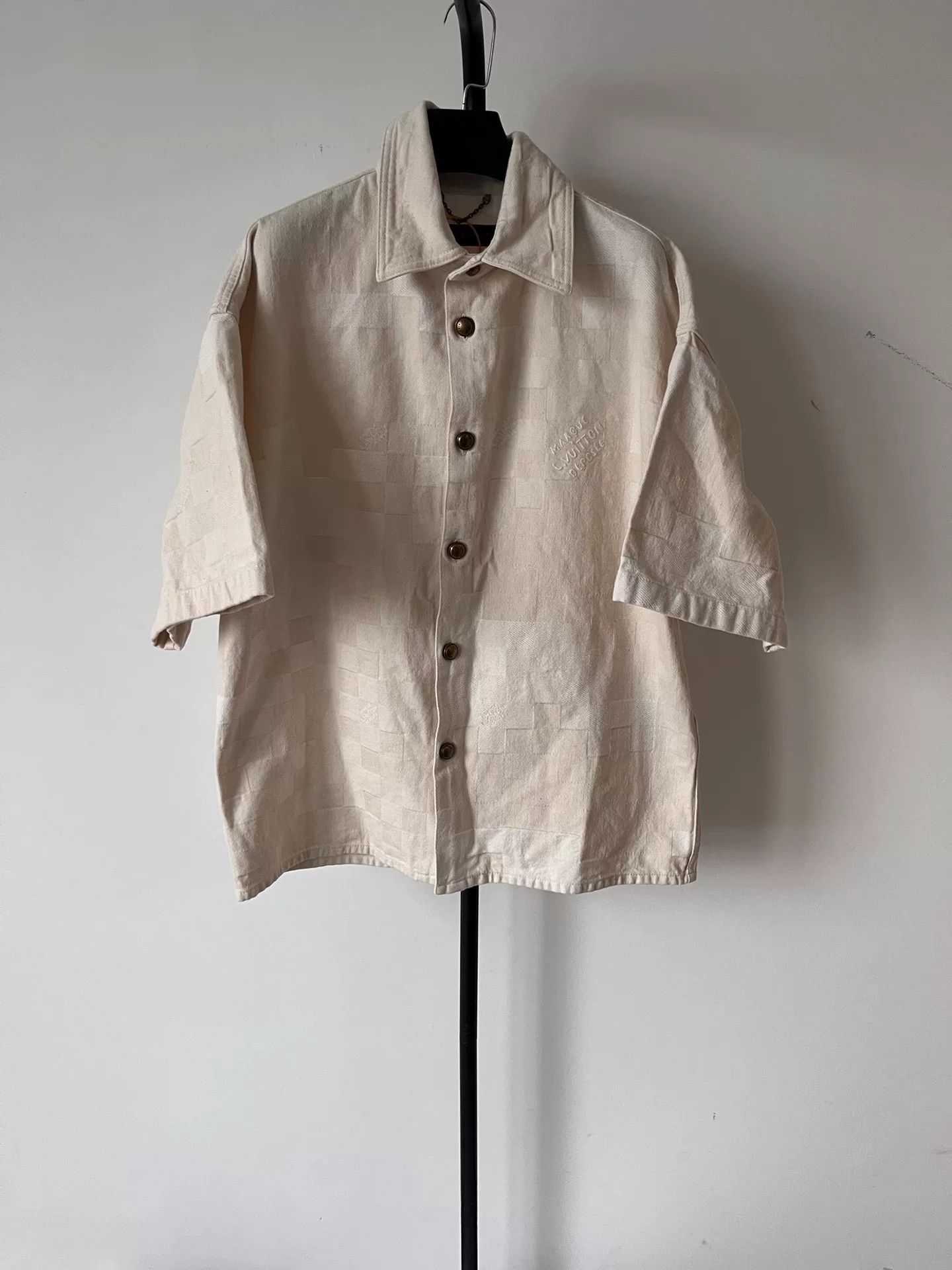 Louis Vuitton Louis Vuitton Check Embroidered Short Sleeve Shirt Size US M / EU 48-50 / 2 - 1 Thumbnail