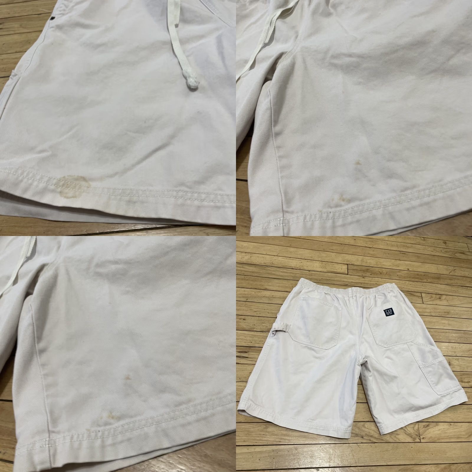 Gap GAP Carpenter Shorts Men L Drawstring Stretch Cream Utility Skate Workwear Grung Size US 33 - 9 Thumbnail