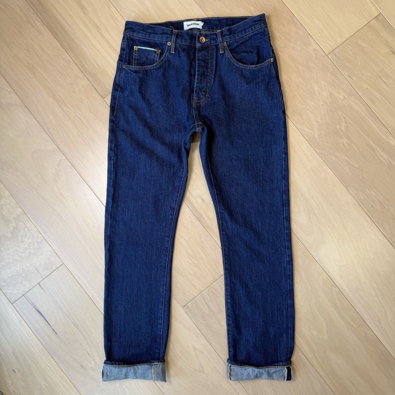 Taylor Stitch Taylor Stitch Selvedge Jeans 30 Blue Dark Wash Slim Straight Size US 30 / EU 46 - 2 Thumbnail