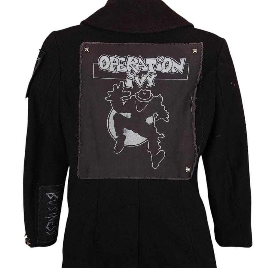 Vintage Vintage Punk Wool Coat Womens Size Small Black Y2K Operation Size S / US 4 / IT 40 - 1 Thumbnail