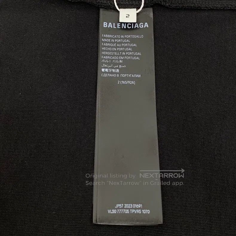 Balenciaga Balenciaga Black Logo Letter Printed Cotton Round Neck Sho Size US M / EU 48-50 / 2 - 6 Thumbnail