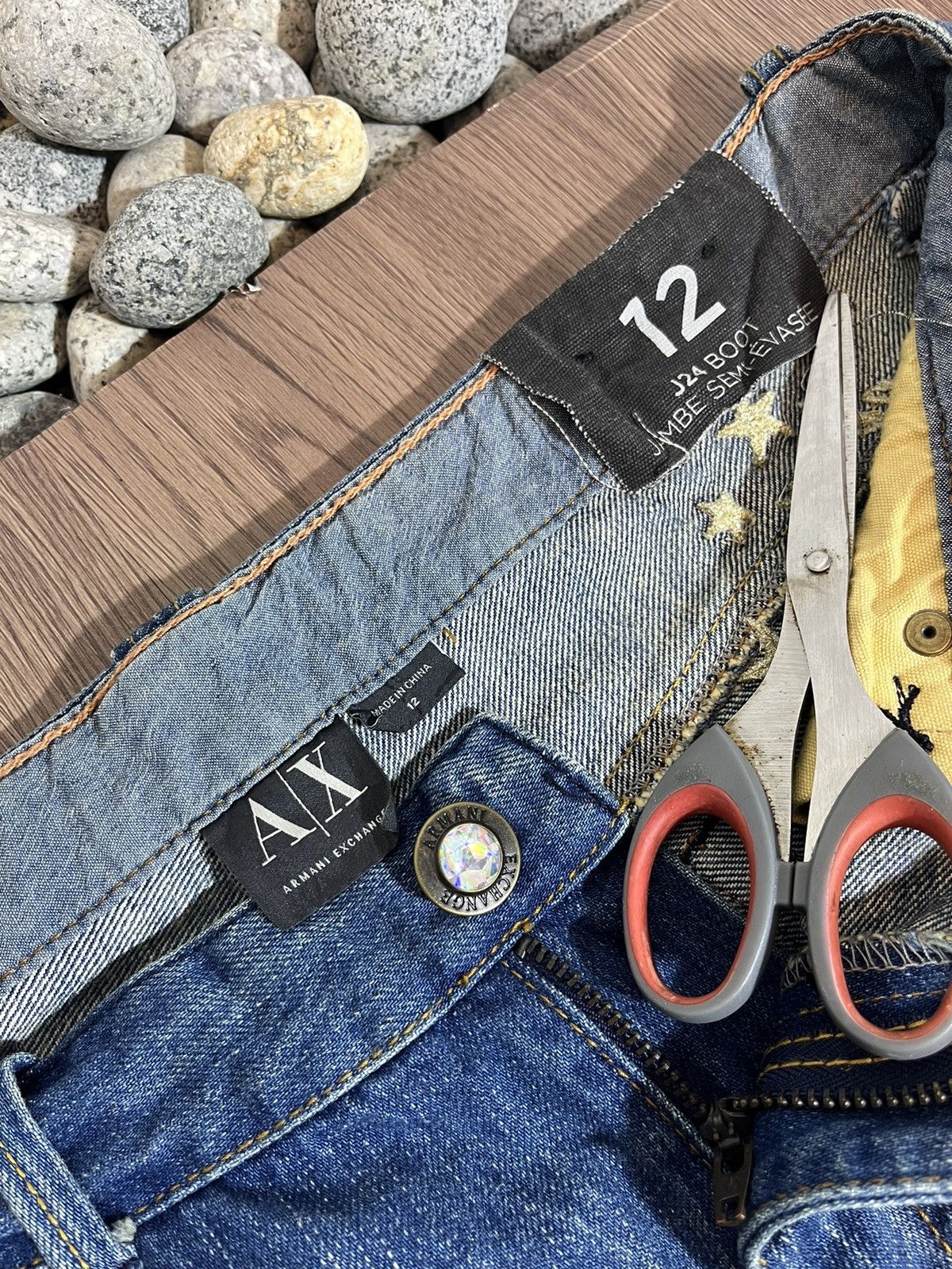 Armani × Armani Exchange AX Armani Exchange emboirdery washed regular bootcut jeans Size US 33 - 11 Thumbnail