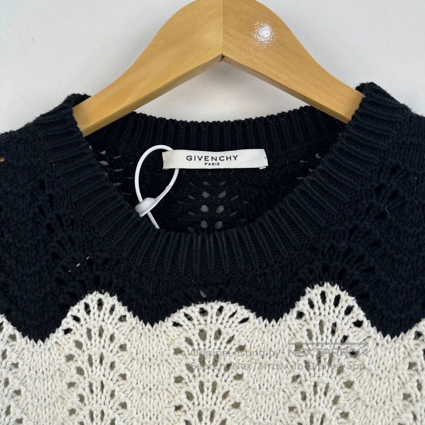 Givenchy Givenchy Black White Wave Knit Sweater. Size US L / EU 52-54 / 3 - 3 Thumbnail