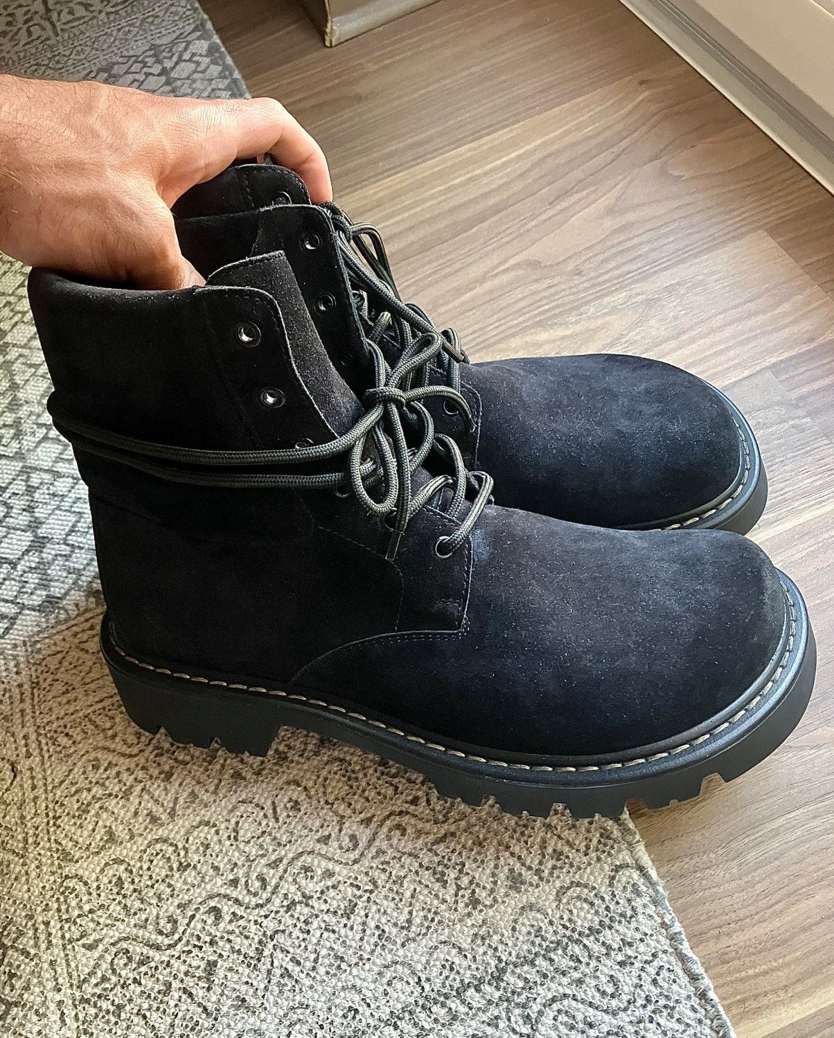 Loewe Loewe: Sierra combat ankle boot in suede Black Size US 11 / EU 44 - 5 Thumbnail