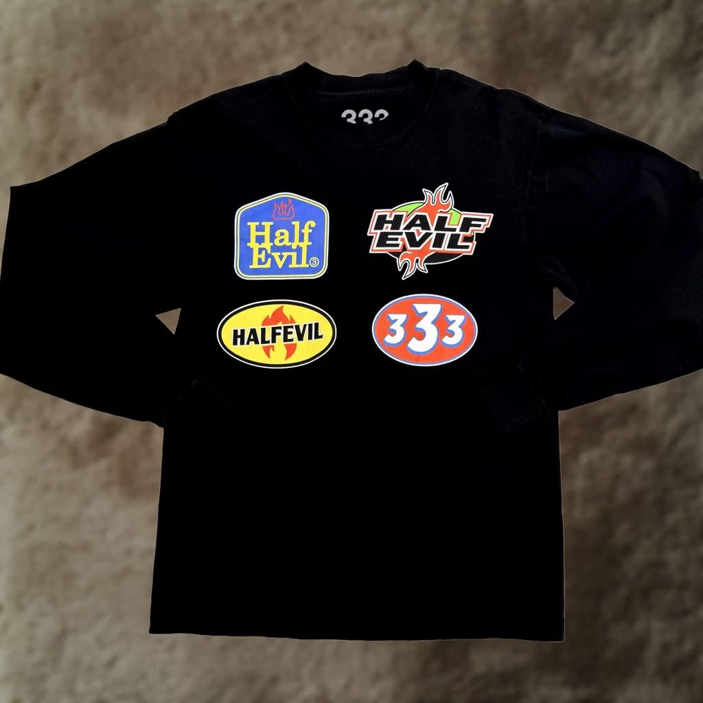 Half Evil Half Evil 333 Shirt Mens Small Black Long Sleeve Graphic Crewneck Streetwear Size US S / EU 44-46 / 1 - 1 Thumbnail