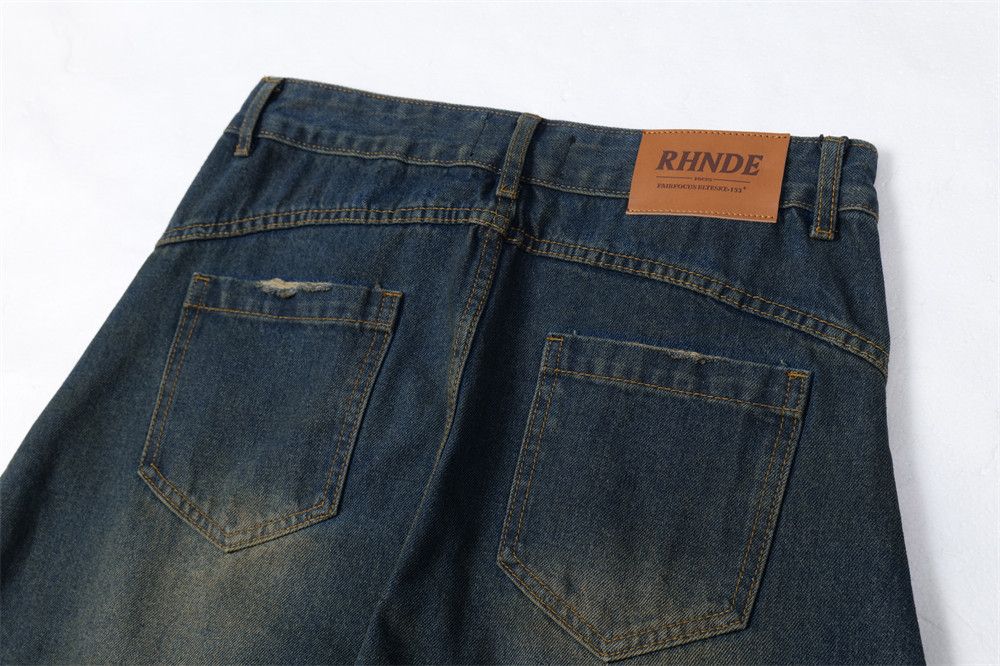 Japanese Brand × Jean Men's punk washed distressed loose wide-leg scimitar jeans Size US 32 / EU 48 - 6 Thumbnail