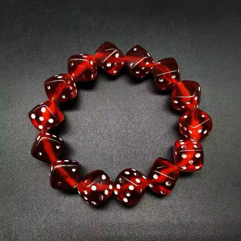Vintage Acrylic Dice Beads Stretch Bracelets Size ONE SIZE - 1 Thumbnail