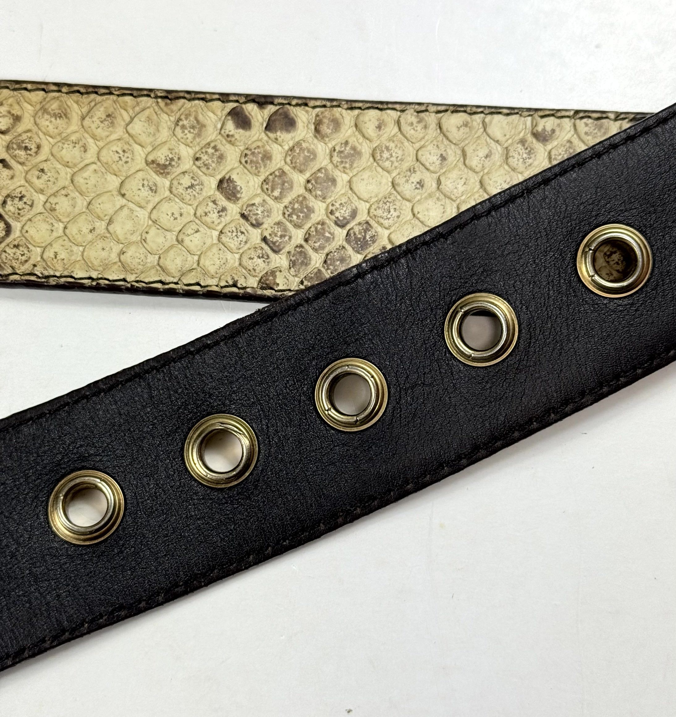 Prada Prada Python Snakeskin Studded Y2K Rockstar Belt Size 90/36 Size ONE SIZE - 11 Thumbnail