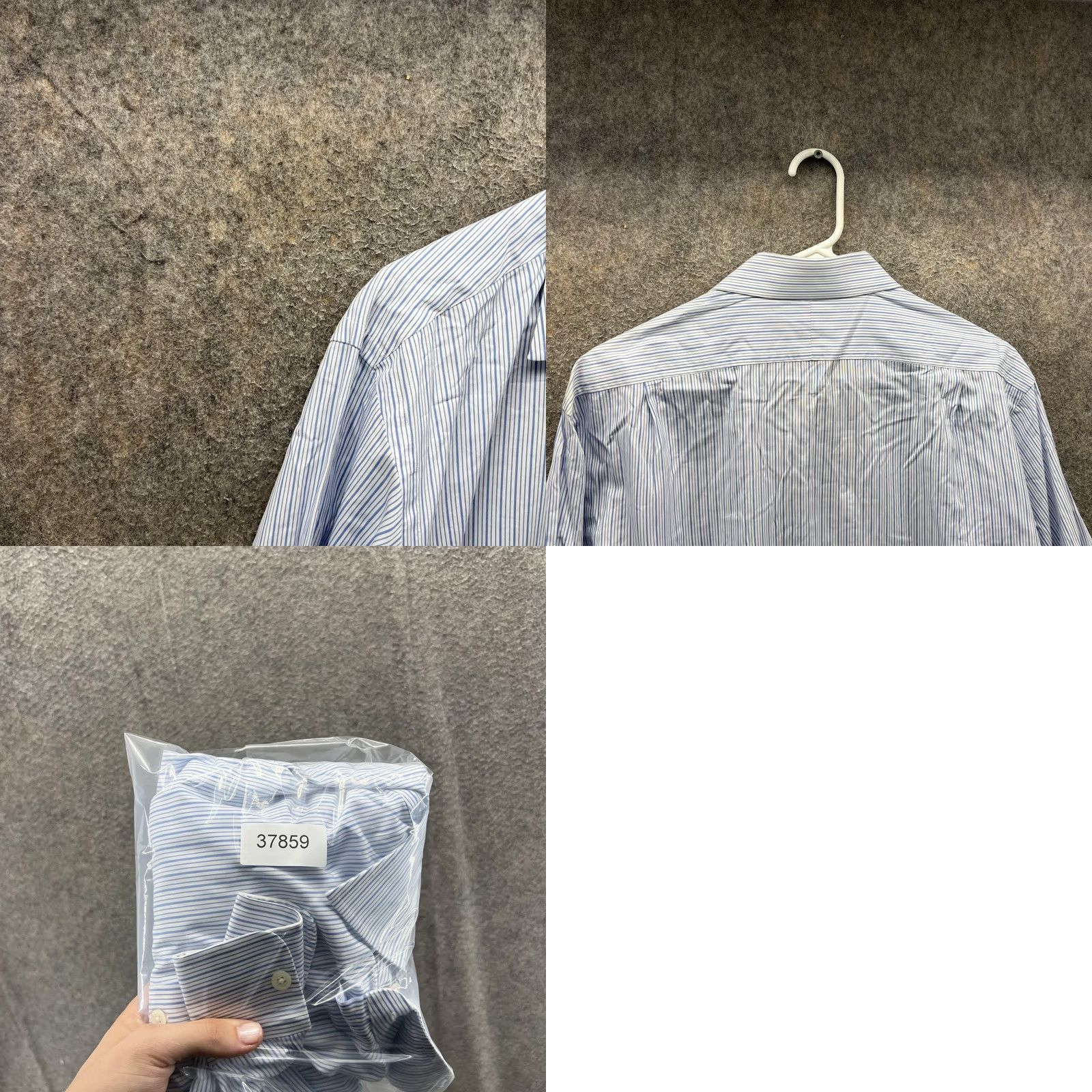 Vineyard Vines Vineyard Vines Shirt Mens 16 34 Blue Stripe Button Front Dress Cotton Long Shirt Mens 16 34 Blue Stripe Size 42R - 8 Thumbnail