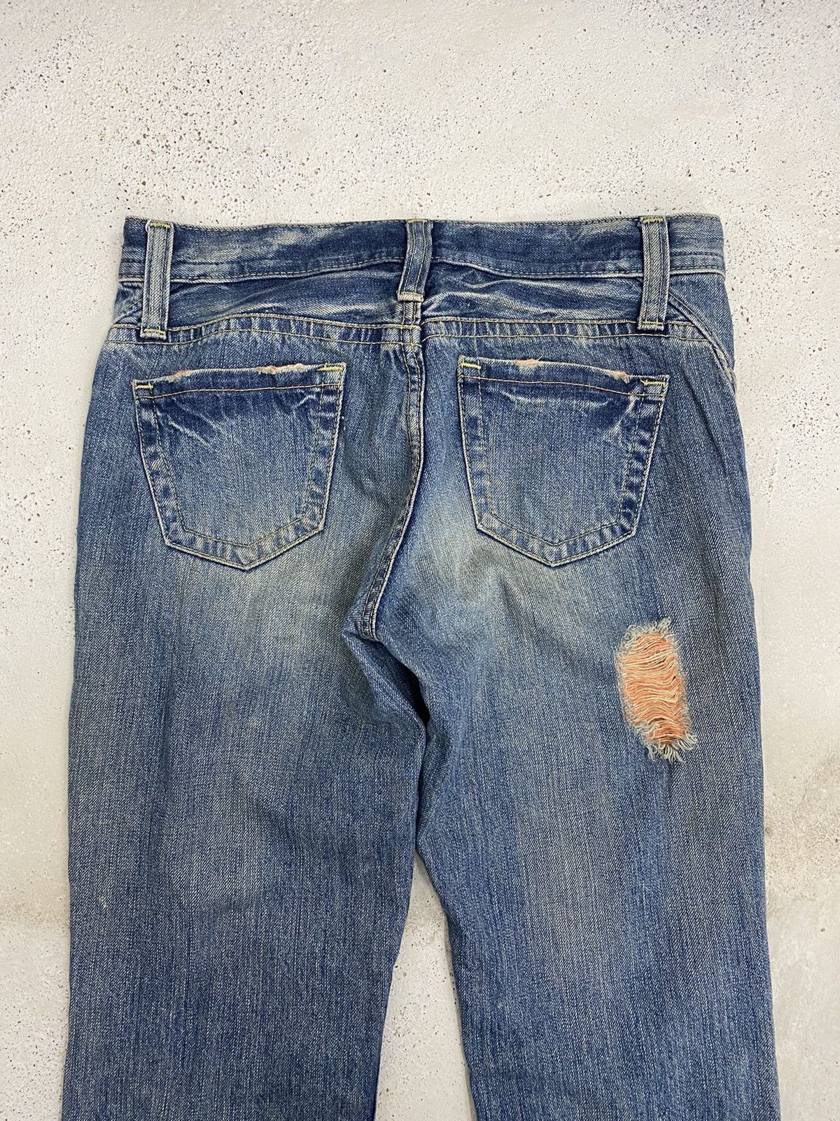 If Six Was Nine × Japanese Brand × Le Grande Bleu (L.G.B.) Flare Distressed Denim Orange Mud Jean Size US 30 / EU 46 - 14 Thumbnail