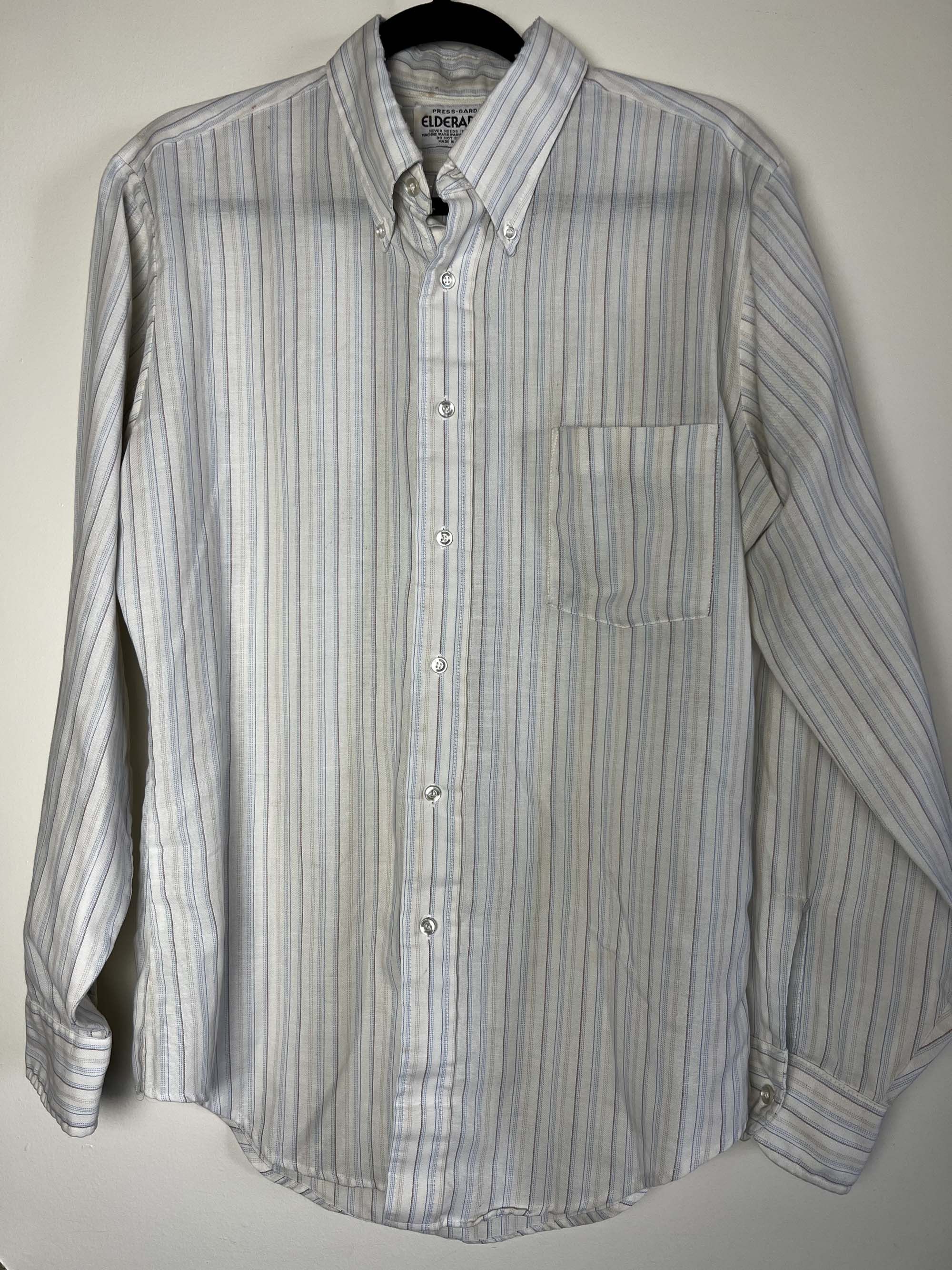 Vintage Vintage 1970's Elderado Press-gard Western Wear Stripe Shirt Size US XL / EU 56 / 4 - 15 Thumbnail