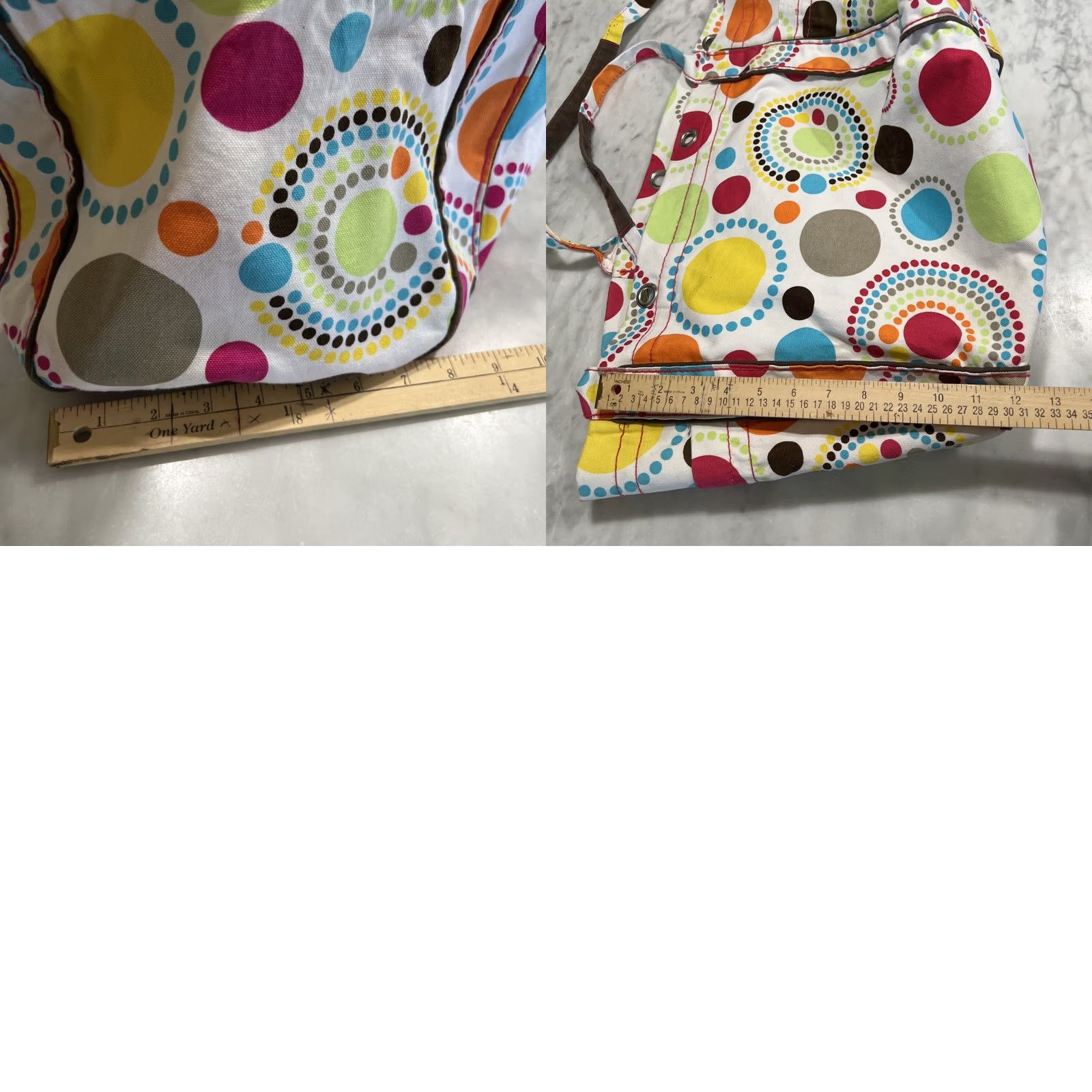 Gloverall Thirty-One Canvas Tote Bag polka dot All Over Large Embroidered “Scotty” 14”x12” Size ONE SIZE - 9 Thumbnail