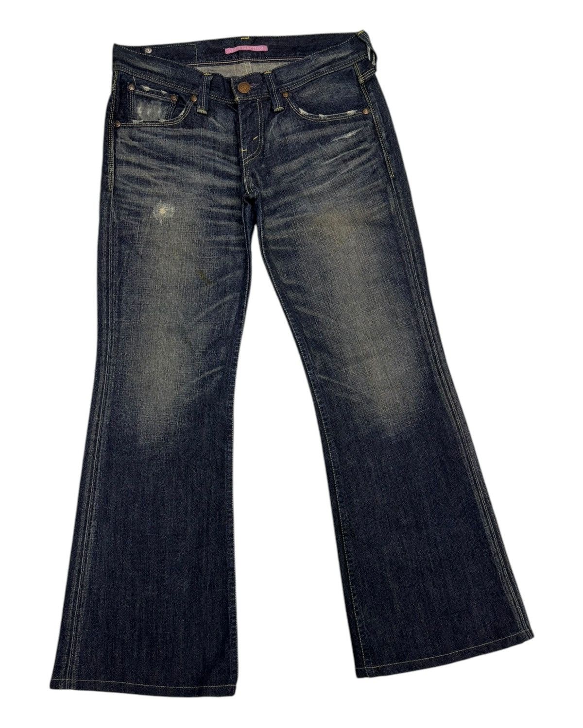 If Six Was Nine FLARE💥LEVIS LADY STYLE FLARED JEANS DISTRESSED DENIM Size 31" - 3 Thumbnail