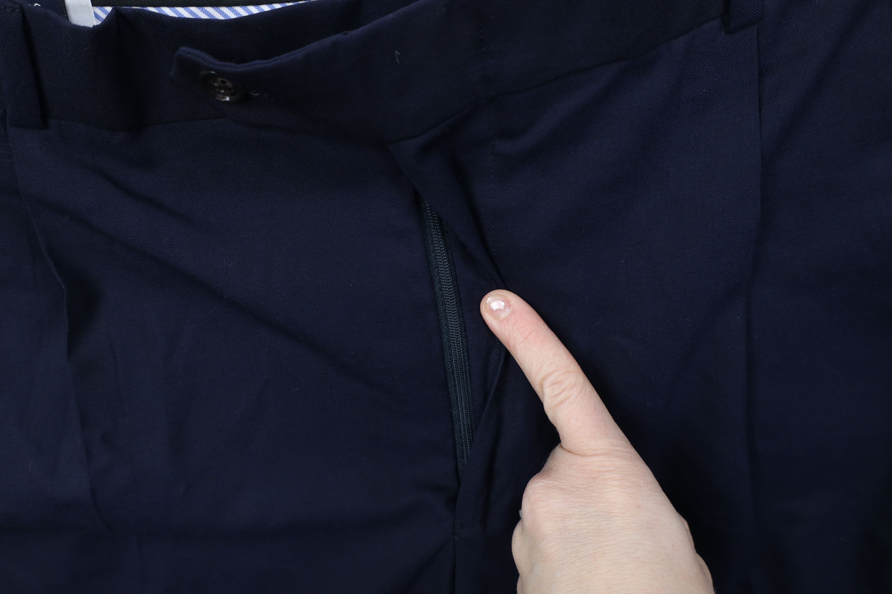 Lands' End Vintage 90s Lands End Knit Wide Leg Chino Pants Navy Blue Size US 36 / EU 52 - 5 Thumbnail