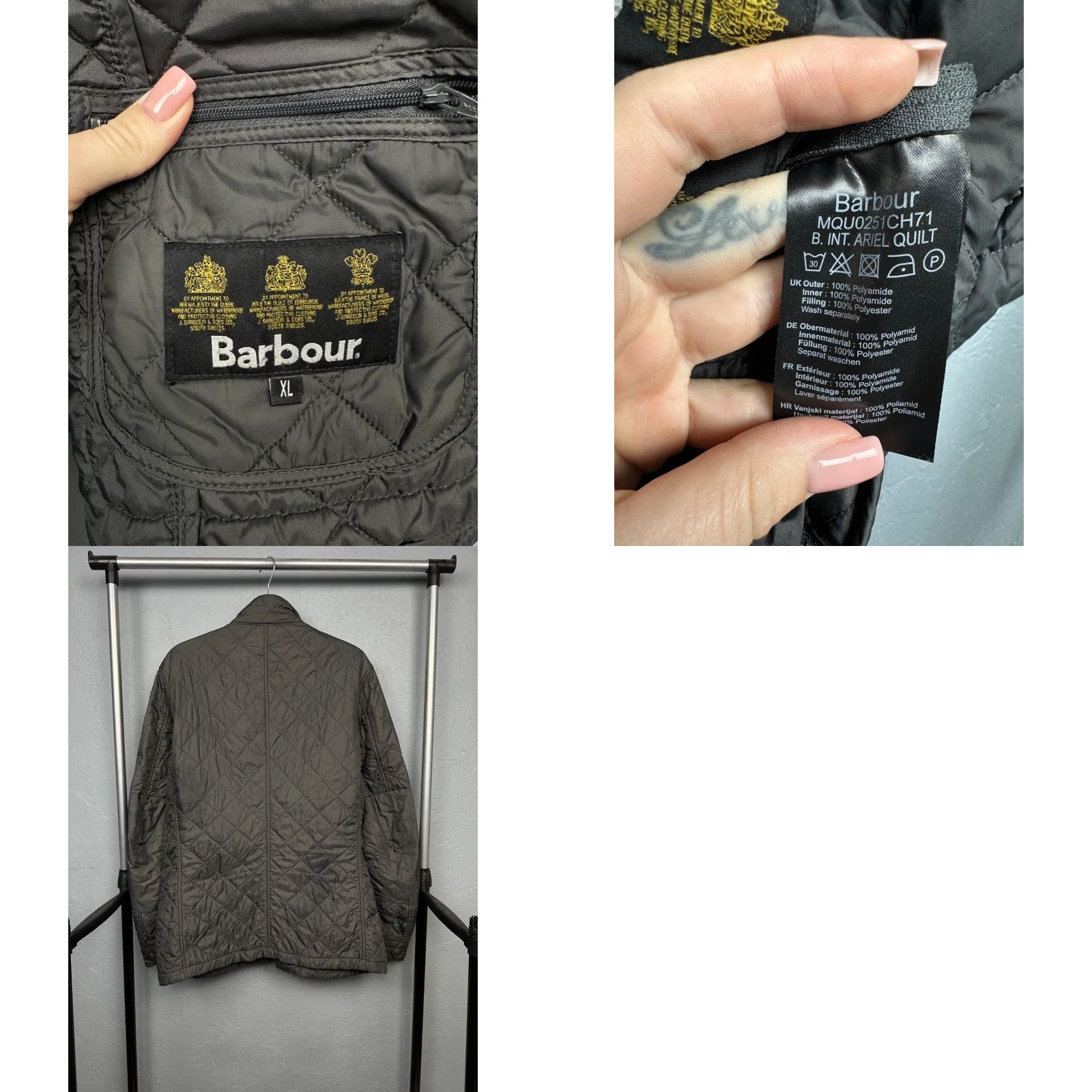 Barbour Barbour Barbour International Ariel Mens Quilted Jacket XL Gray Quilted Jacket Mens Barbour International Ariel XL Gray Size US XL / EU 56 / 4 - 8 Thumbnail