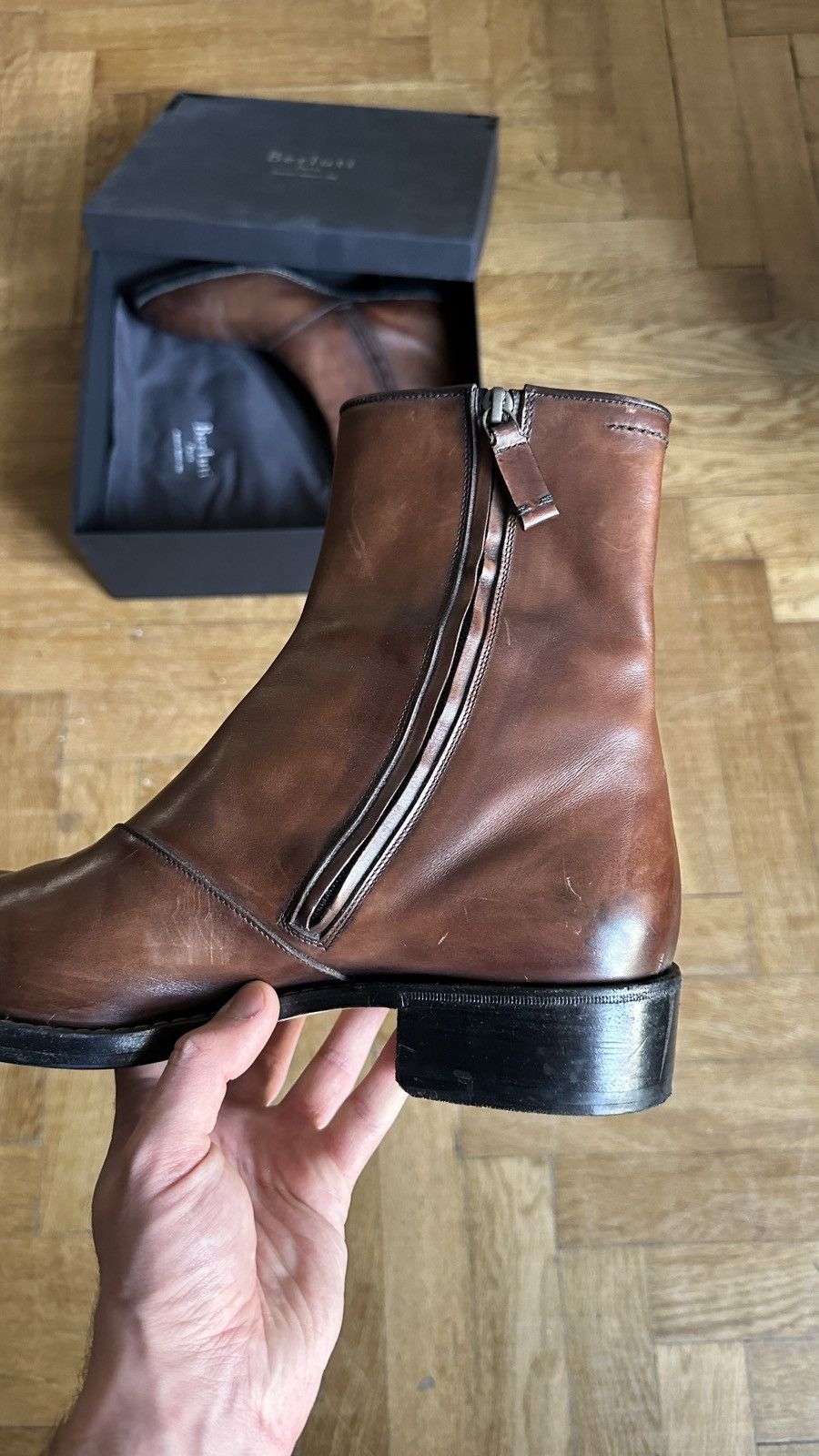 Berluti 2018 Runway Caractere Boots in Brown Patina Size US 10.5 / EU 43-44 - 4 Thumbnail
