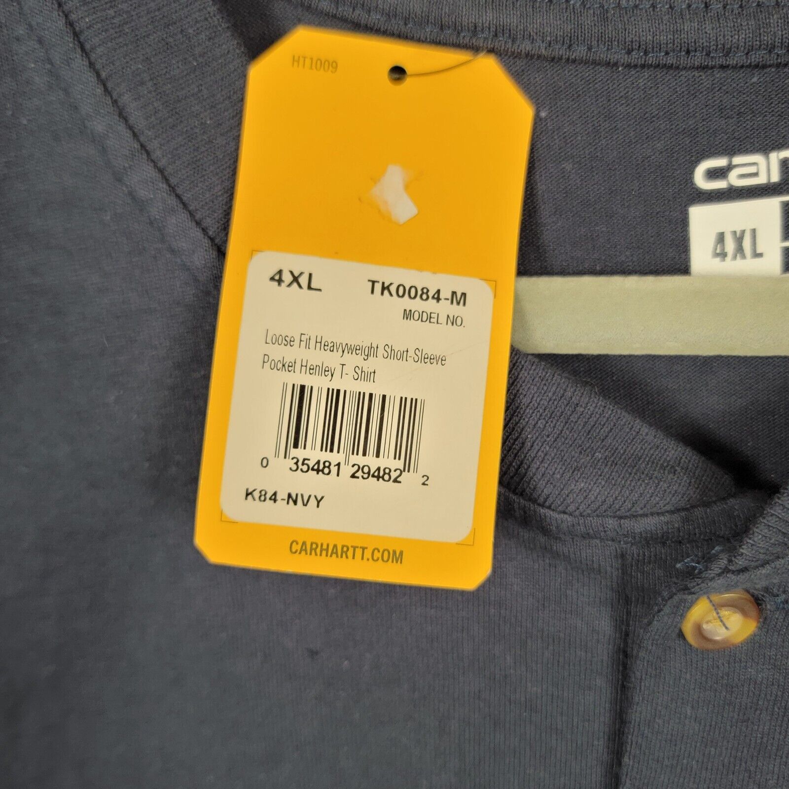 Carhartt CARHARTT T-Shirt 4XL Navy Loose Fit Henley Pockets (327) Size US XXL / EU 58 / 5 - 6 Thumbnail