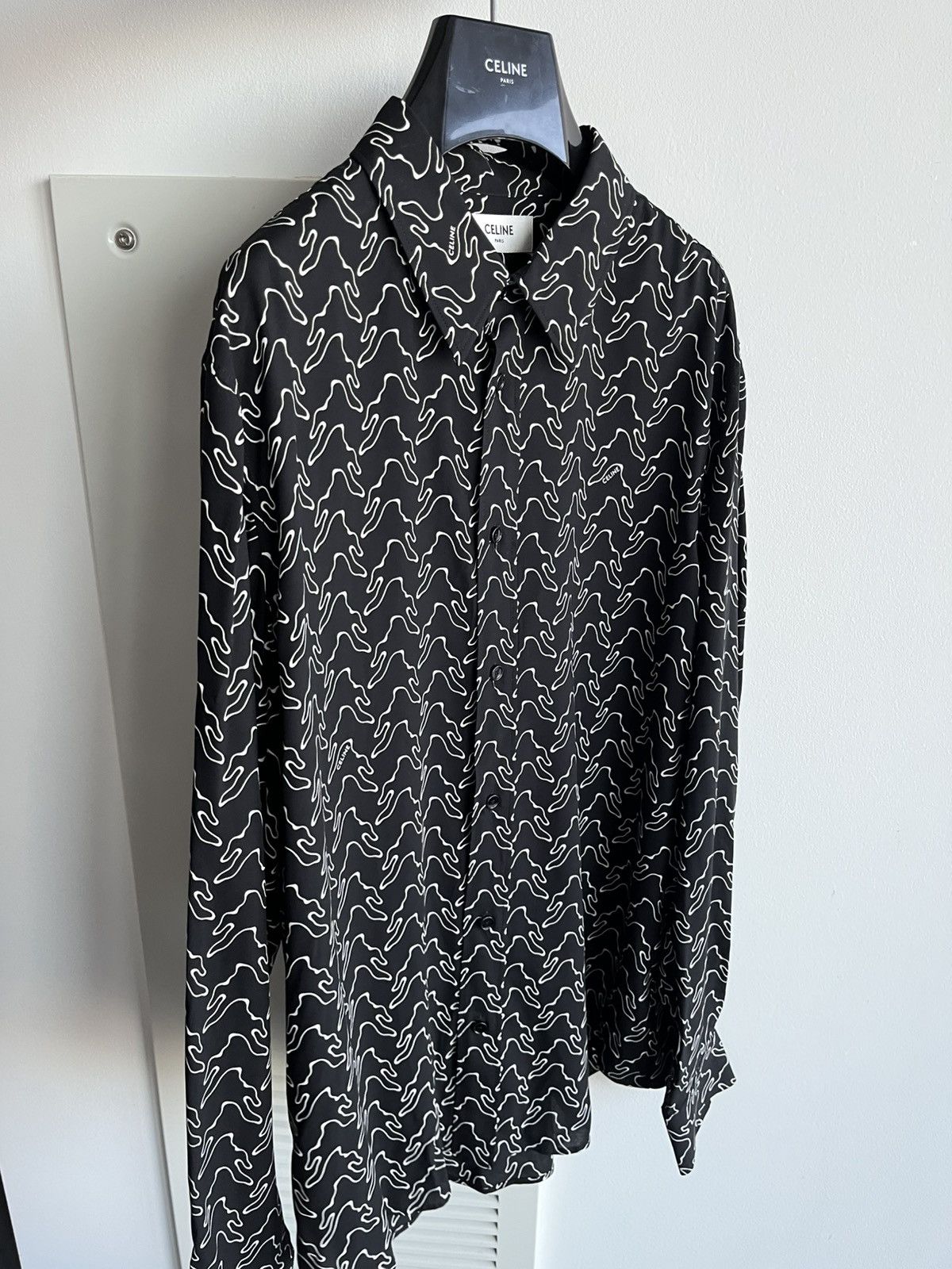 Celine × Hedi Slimane Super Runway Geometric Logo Shirt Celine Hedi Slimane Rare Size US XL / EU 56 / 4 - 9 Thumbnail