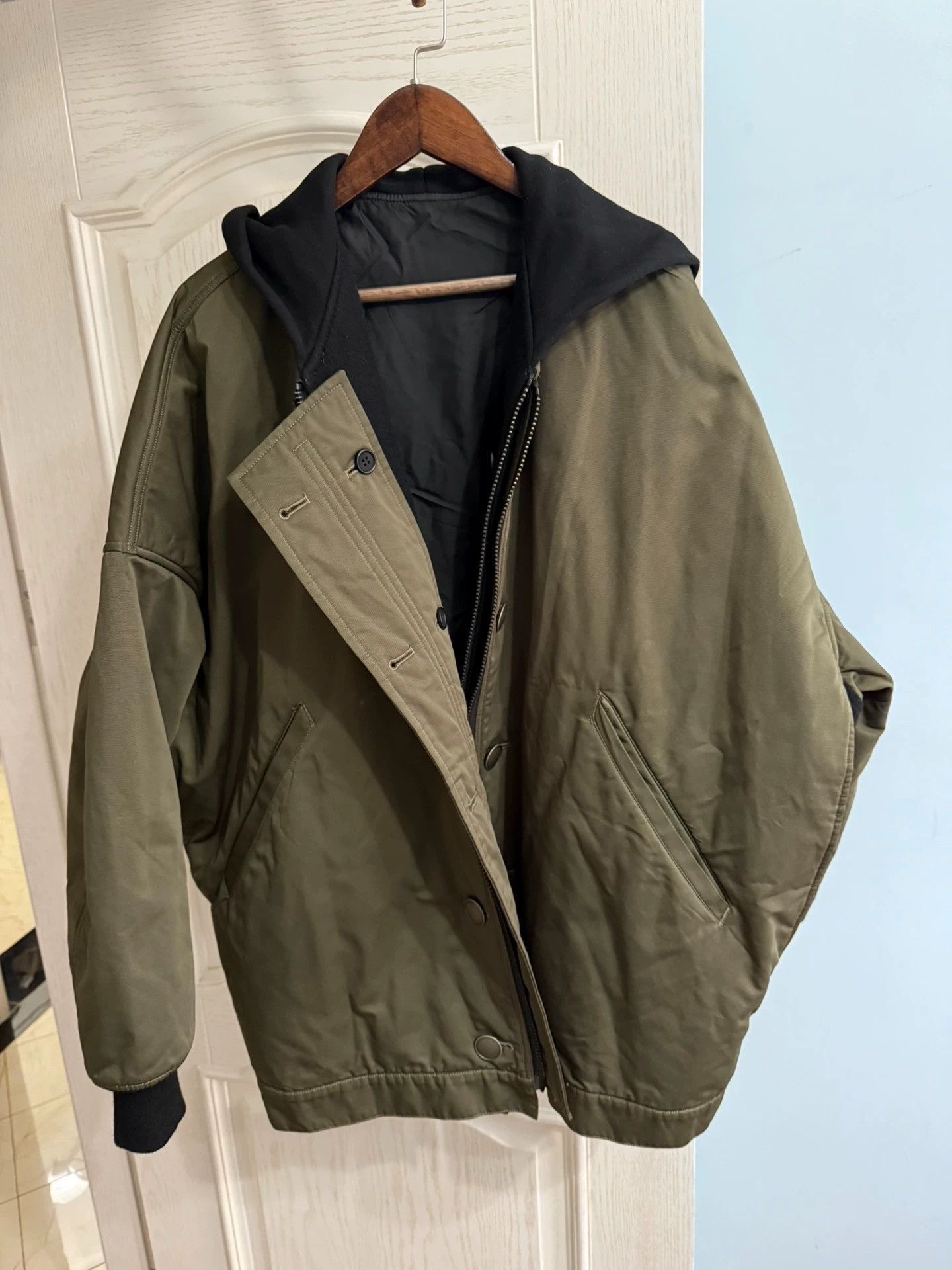 Yohji Yamamoto Green Hooded Light Jacket Size S Size US S / EU 44-46 / 1 - 1 Thumbnail