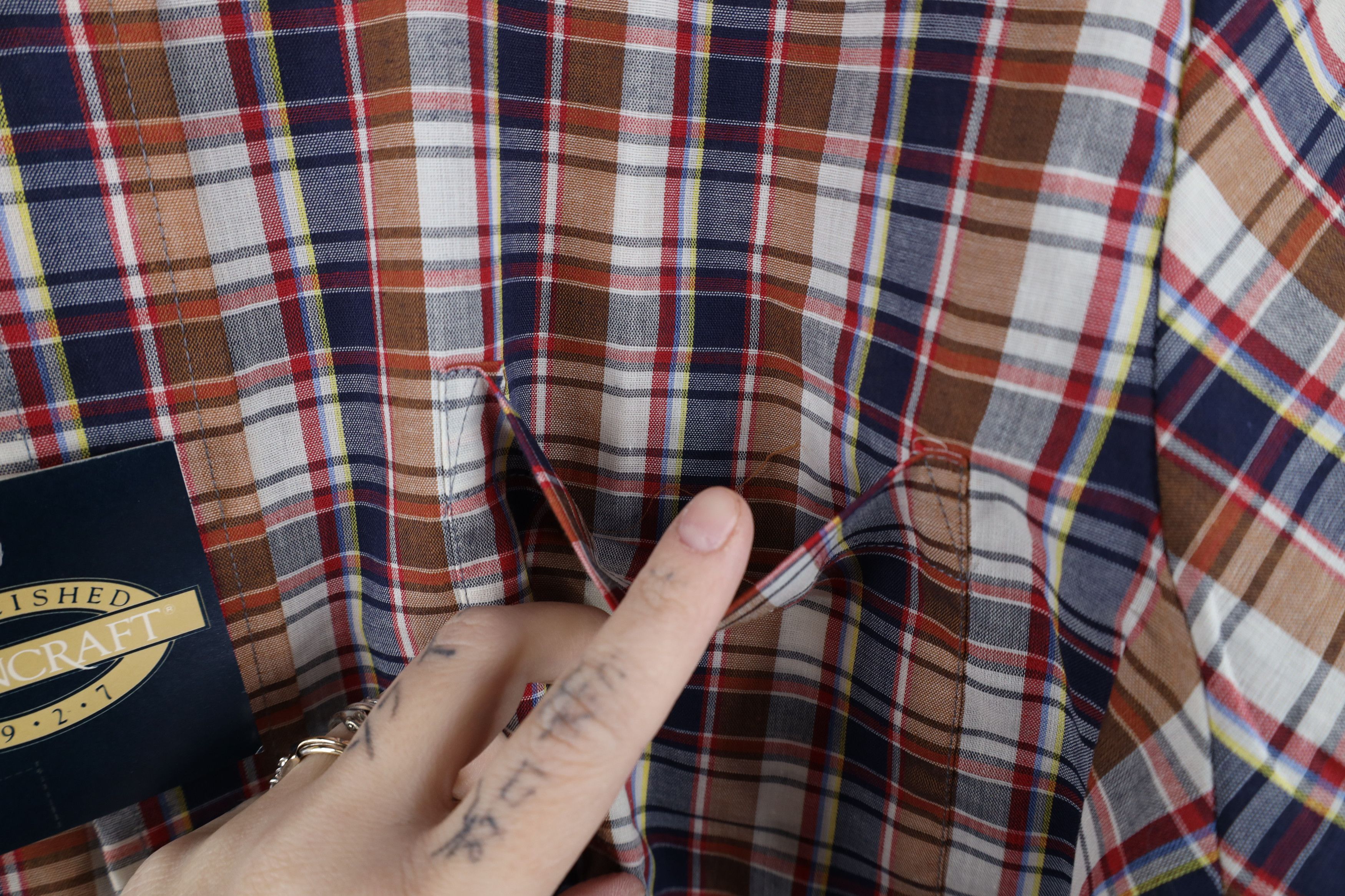 Vintage Deadstock Vintage 70s Streetwear Madras Plaid Button Shirt Size US M / EU 48-50 / 2 - 6 Thumbnail