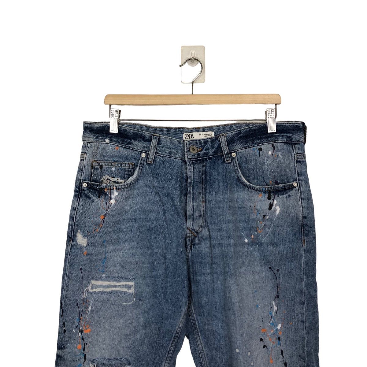 Japanese Brand 🔥RARE DISTRESSED DENIM JEANS ZARA DESIGNER Size US 34 / EU 50 - 2 Thumbnail