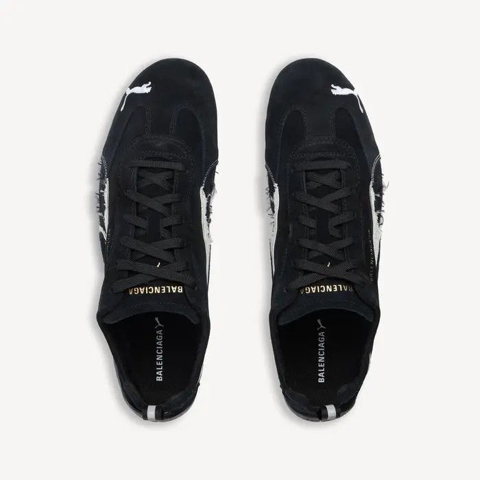 Balenciaga × Puma o1in1g0326 Speedcat Suede Sneakers in Black/White Size US 5 / EU 37 - 5 Thumbnail